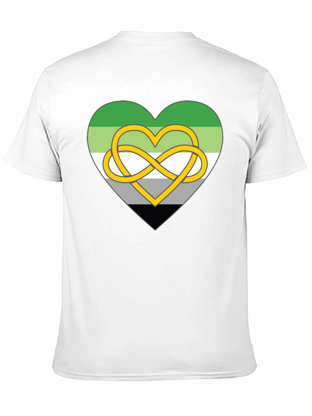 Aromantic Pride Heart Knot Graphic Tee