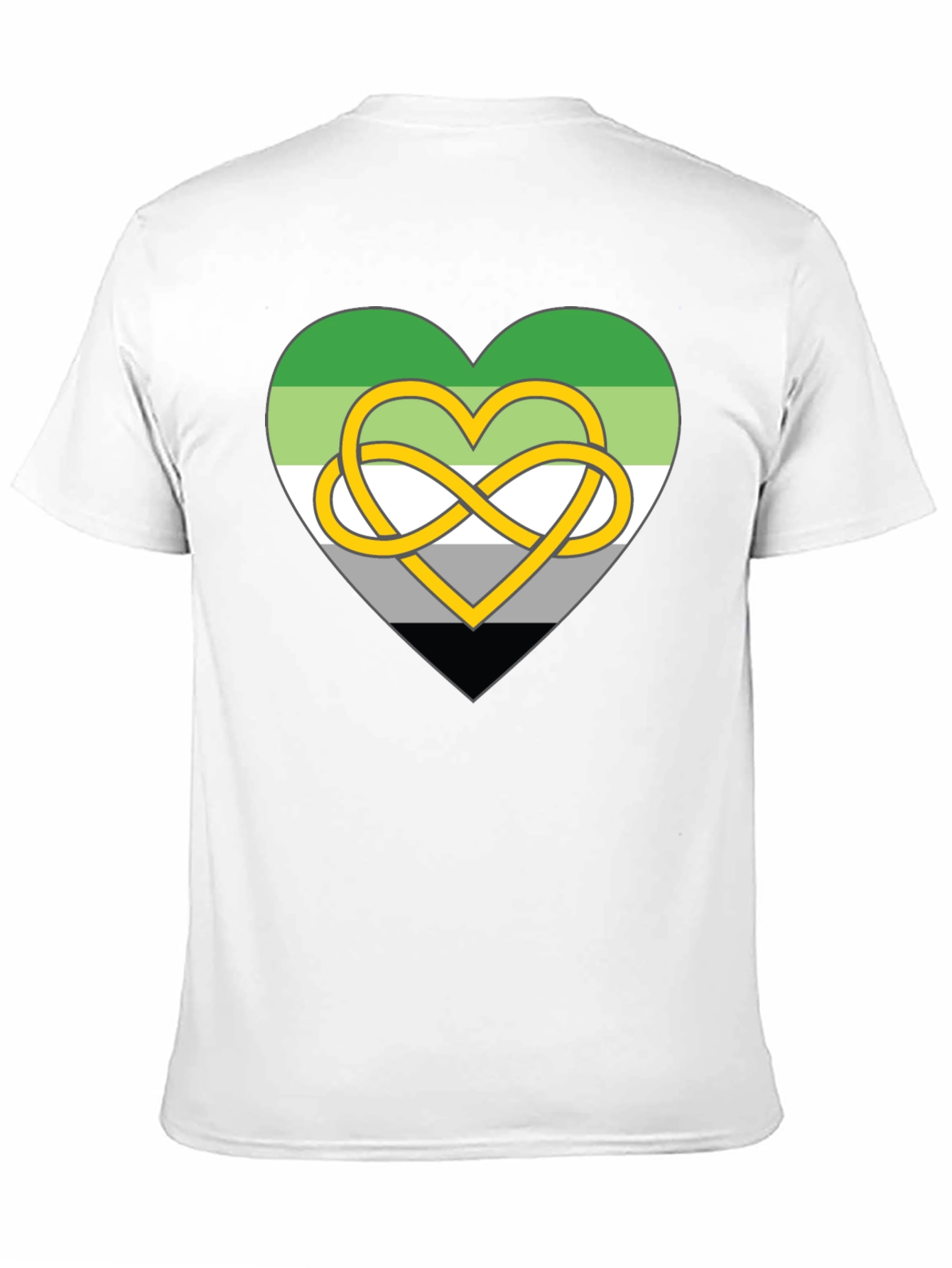 Aromantic Pride Heart Knot Graphic Tee
