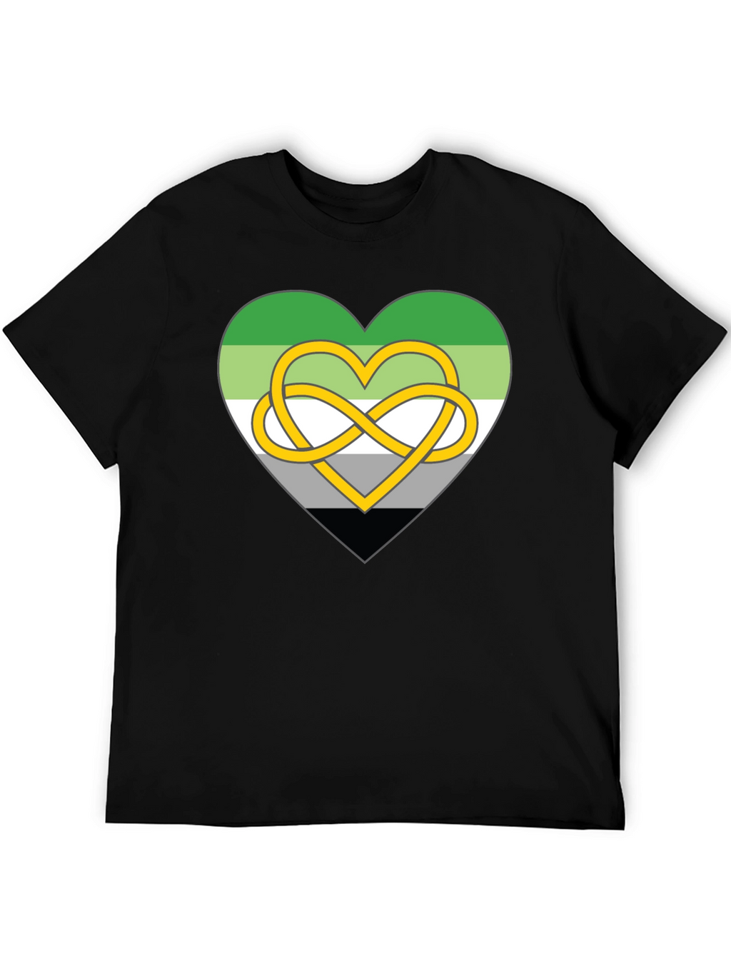 Aromantic Pride Heart Knot Graphic Tee