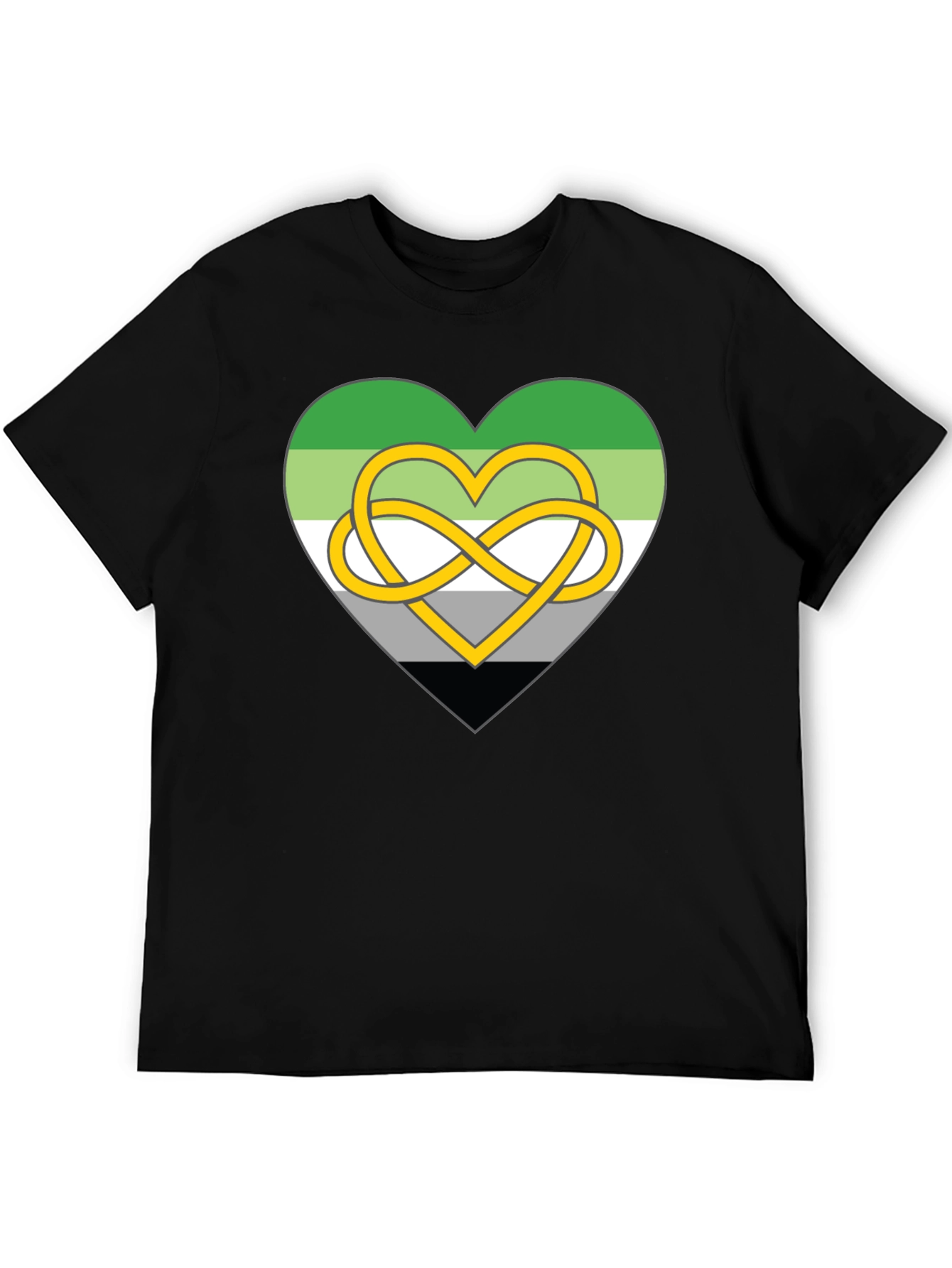 Aromantic Pride Heart Knot Graphic Tee