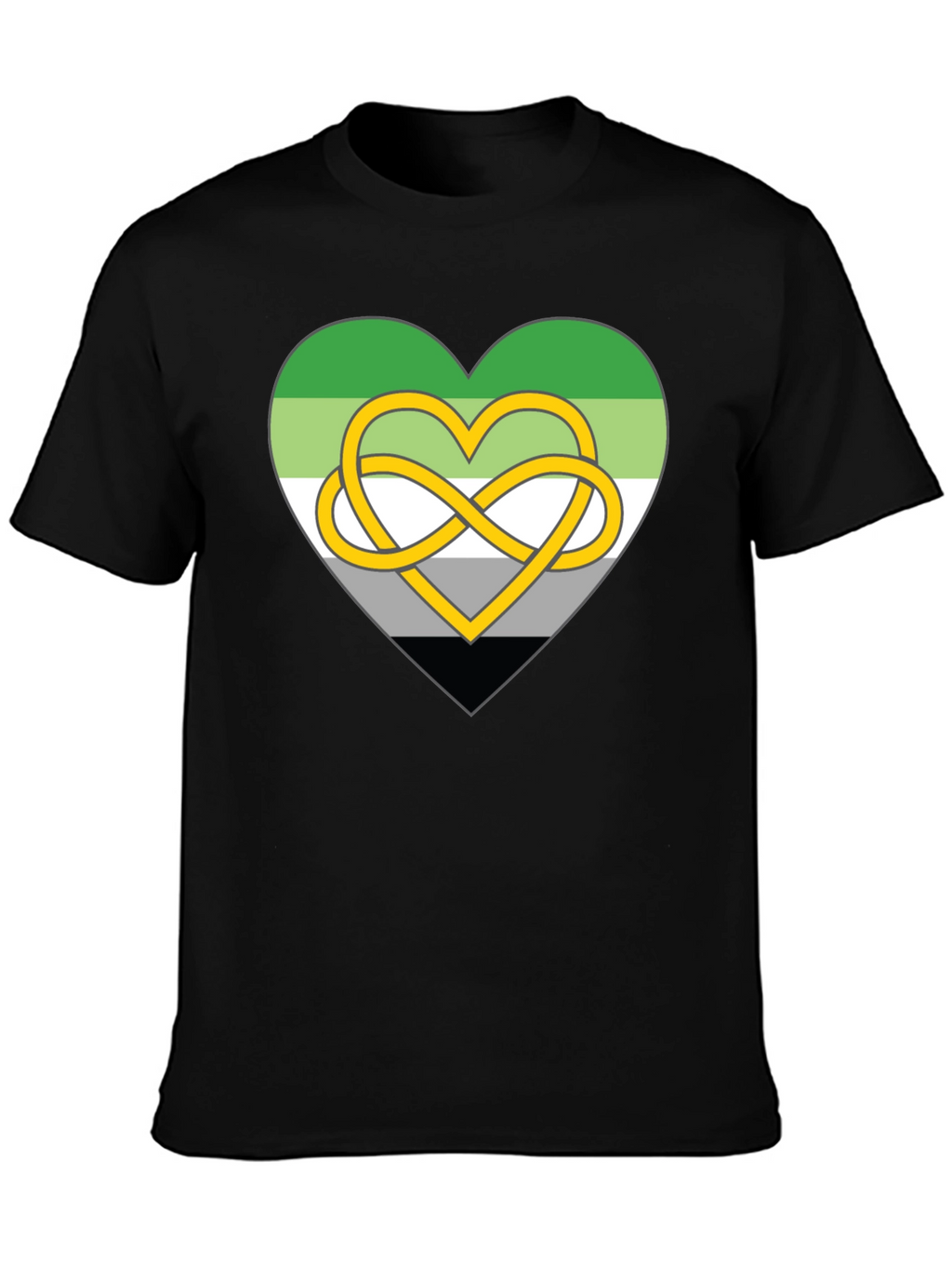 Aromantic Pride Heart Knot Graphic Tee