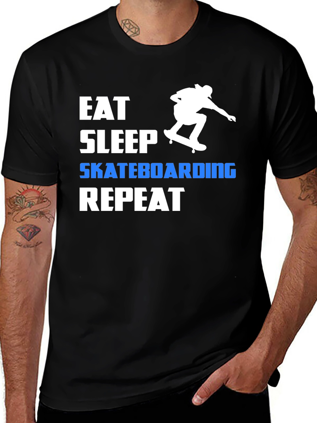 Eat Sleep Skateboarding Repeat Graphic Tee