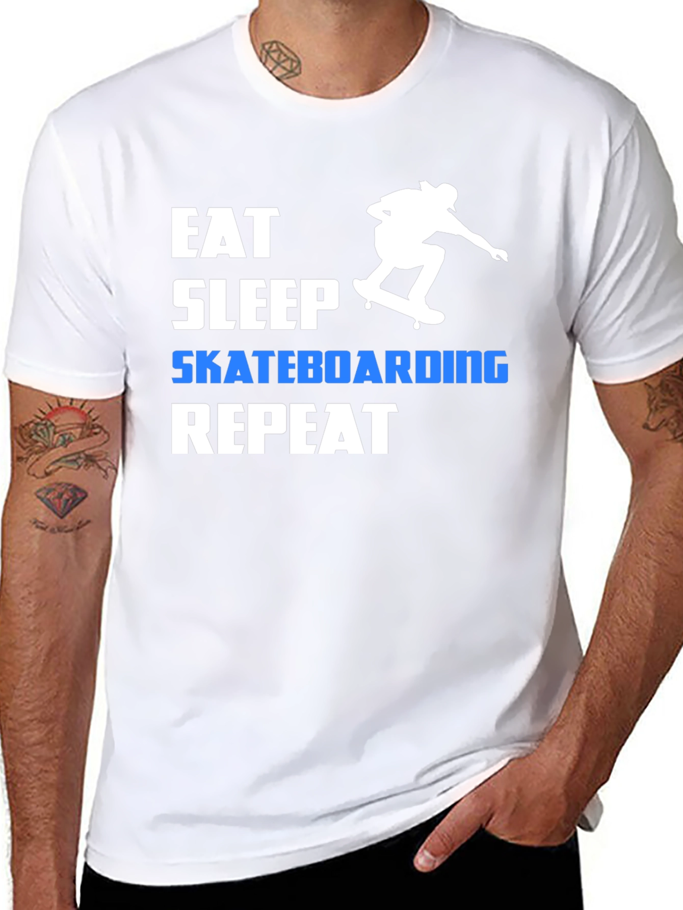 Eat Sleep Skateboarding Repeat Graphic Tee