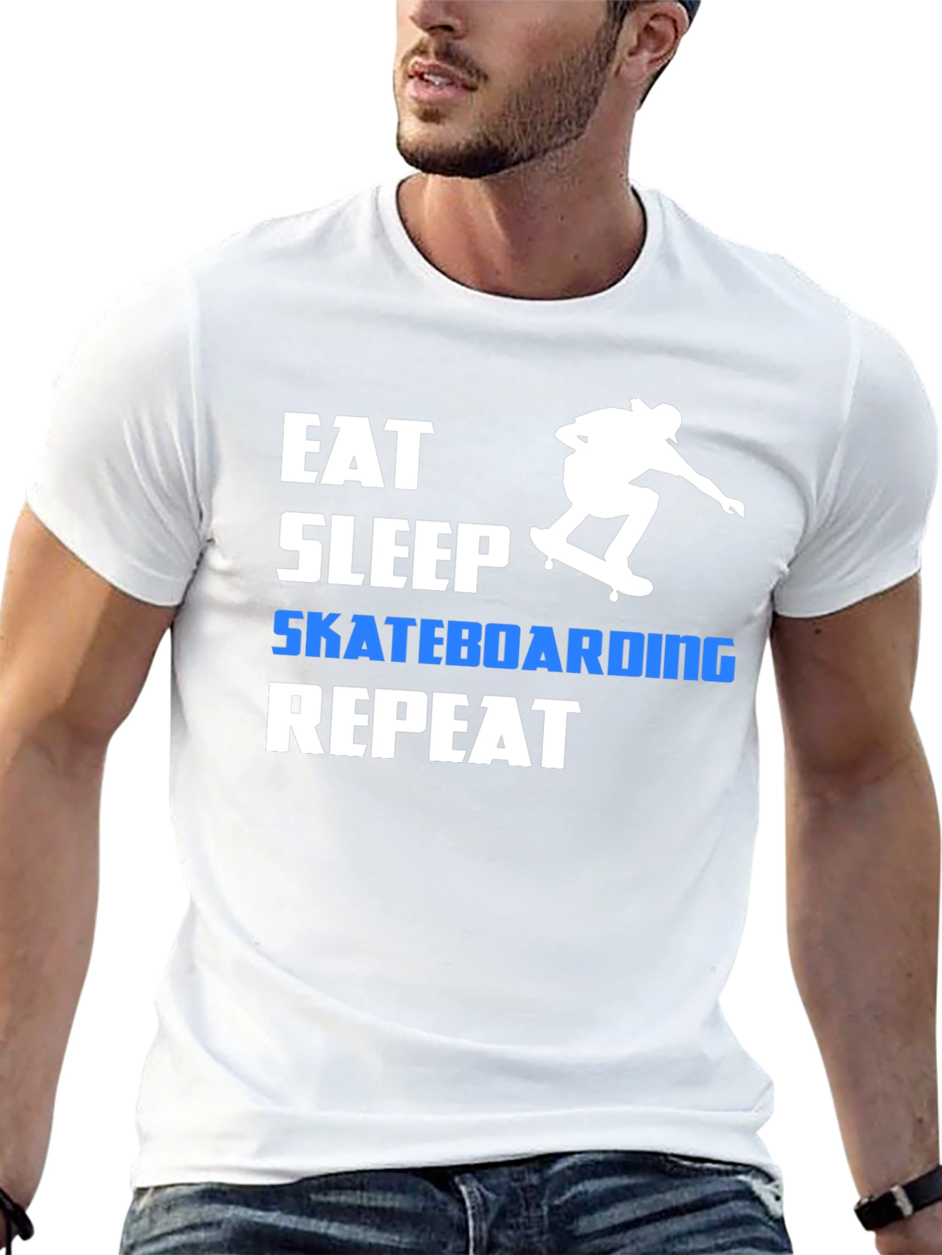 Eat Sleep Skateboarding Repeat Graphic Tee