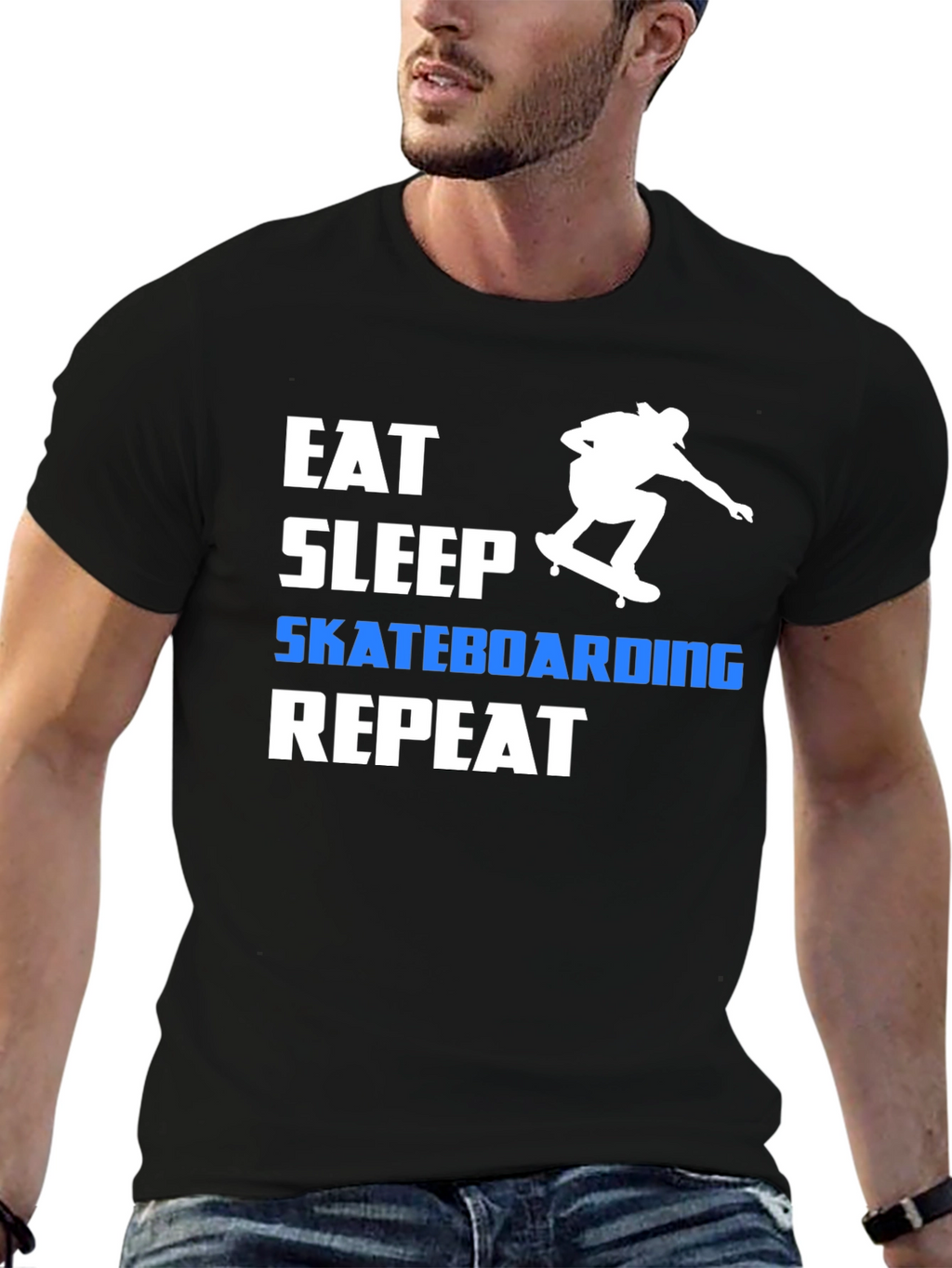 Eat Sleep Skateboarding Repeat Graphic Tee