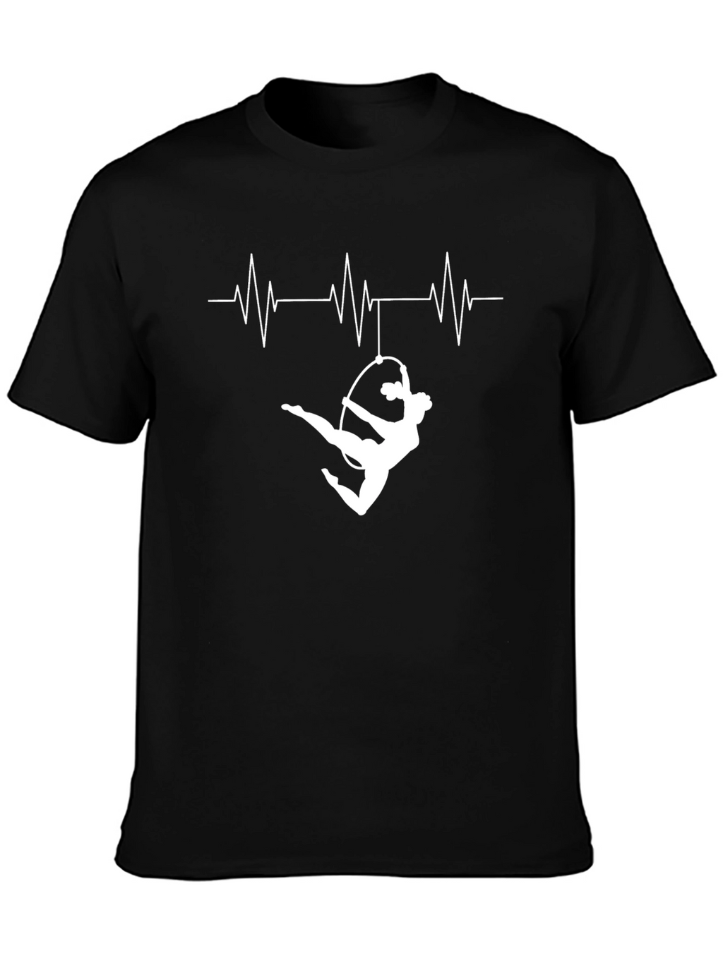 Aerialist Heartbeat T-Shirt - Black Gymnastics Tee