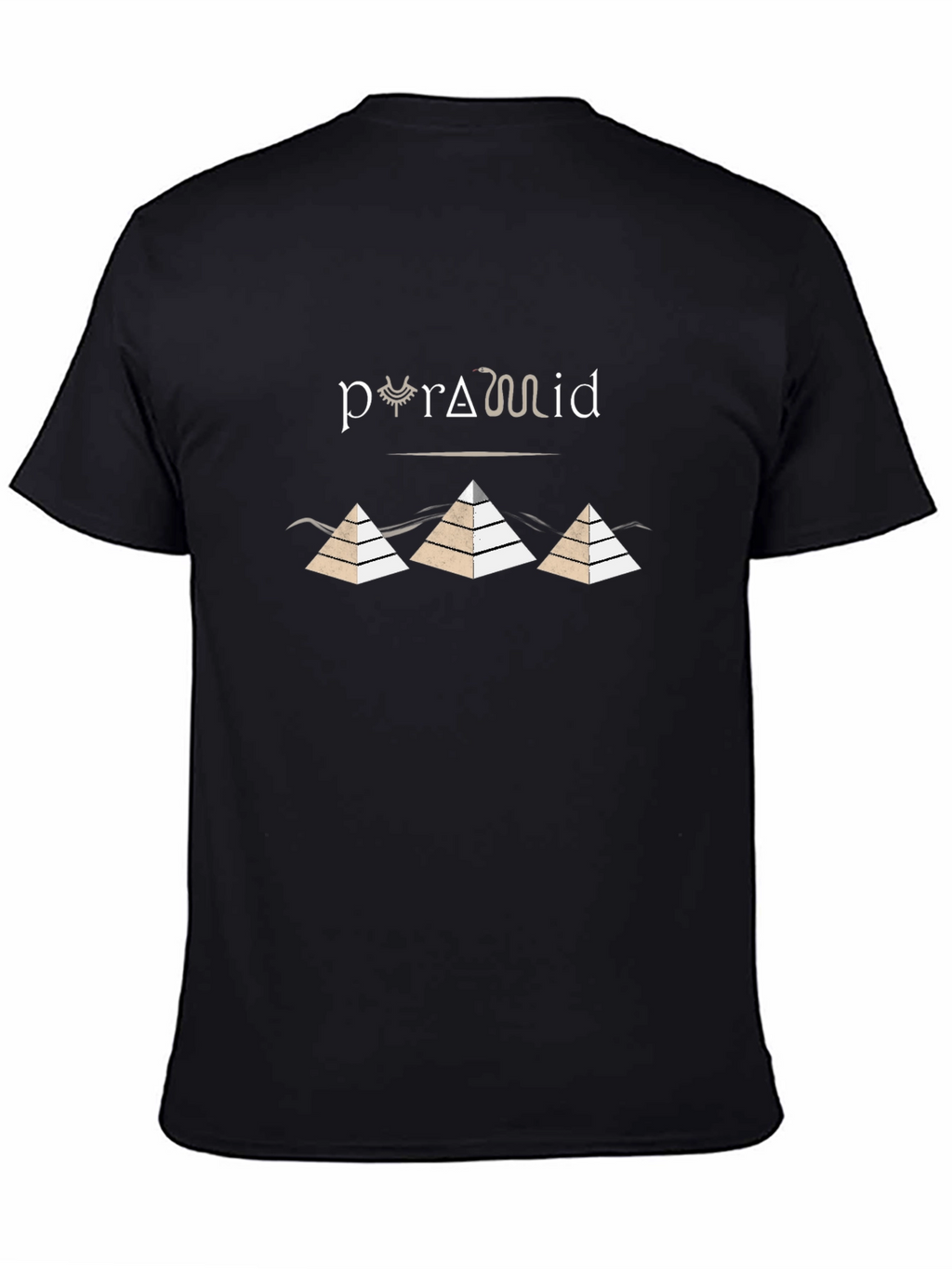 Egyptian Pyramid Design Black T-Shirt