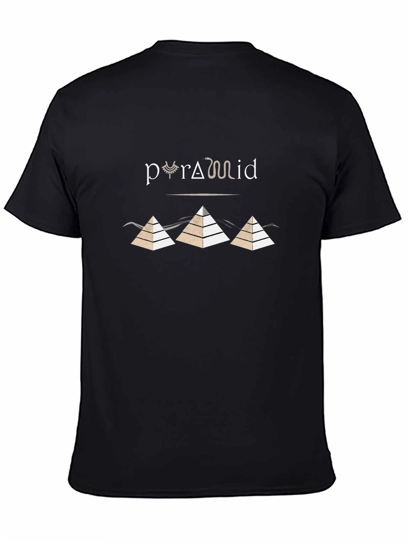 Egyptian Pyramid Design Black T-Shirt