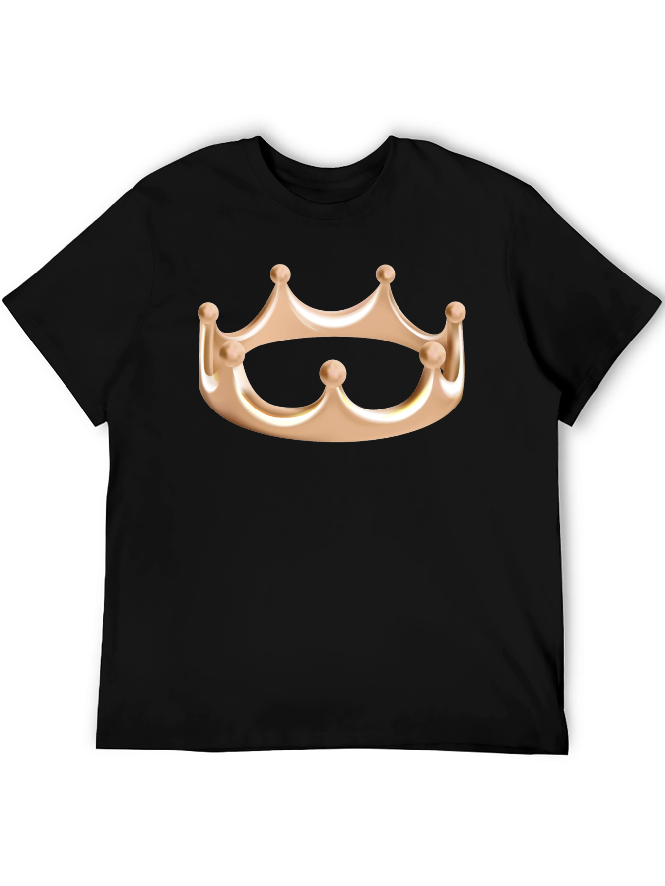 Crown Graphic Tee - Kingly Style Black Cotton Shirt