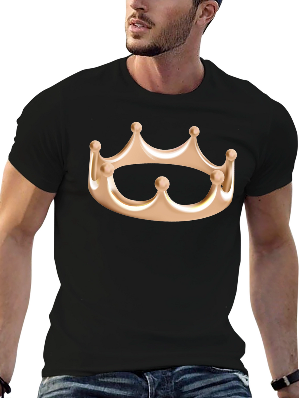 Crown Graphic Tee - Kingly Style Black Cotton Shirt