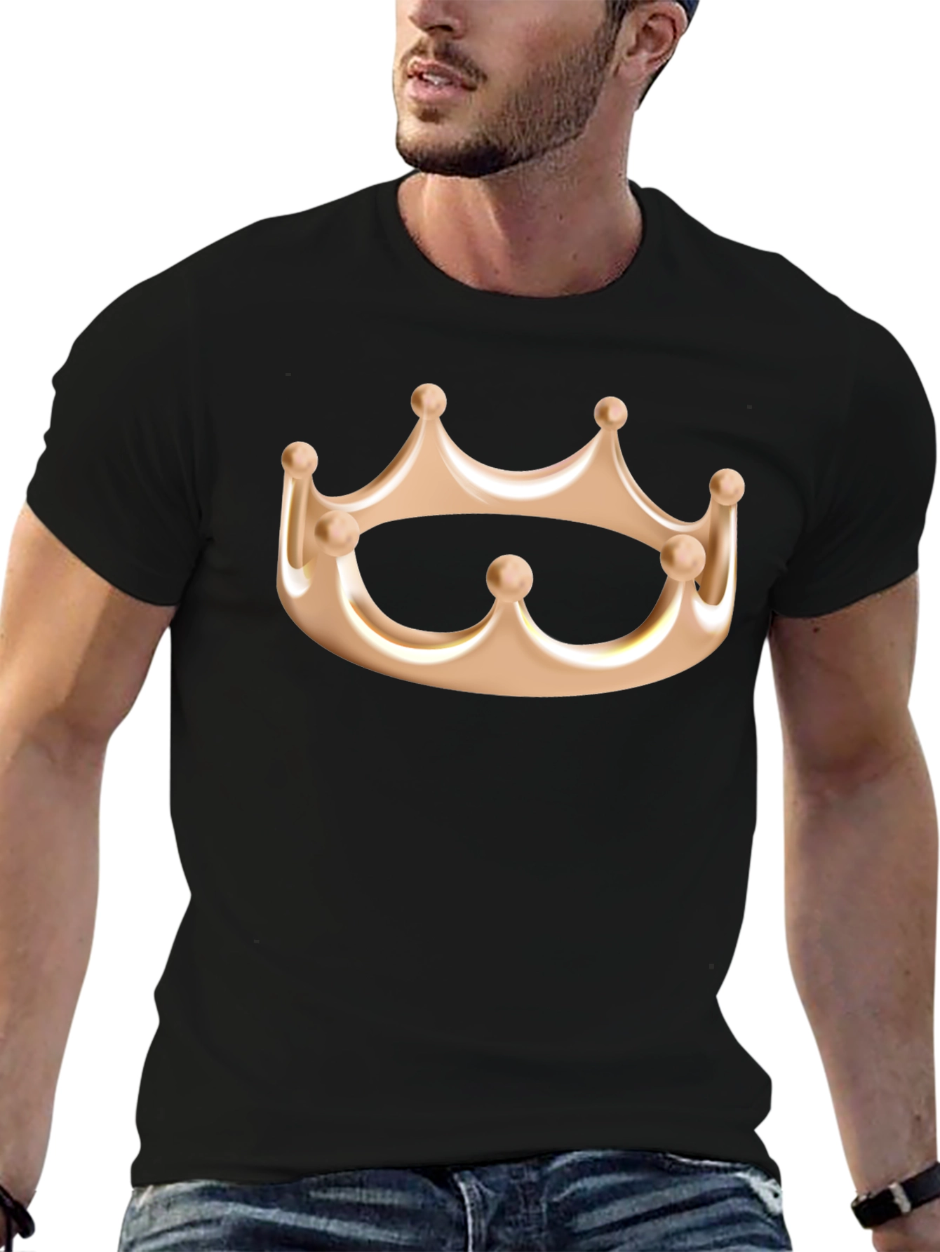 Crown Graphic Tee - Kingly Style Black Cotton Shirt