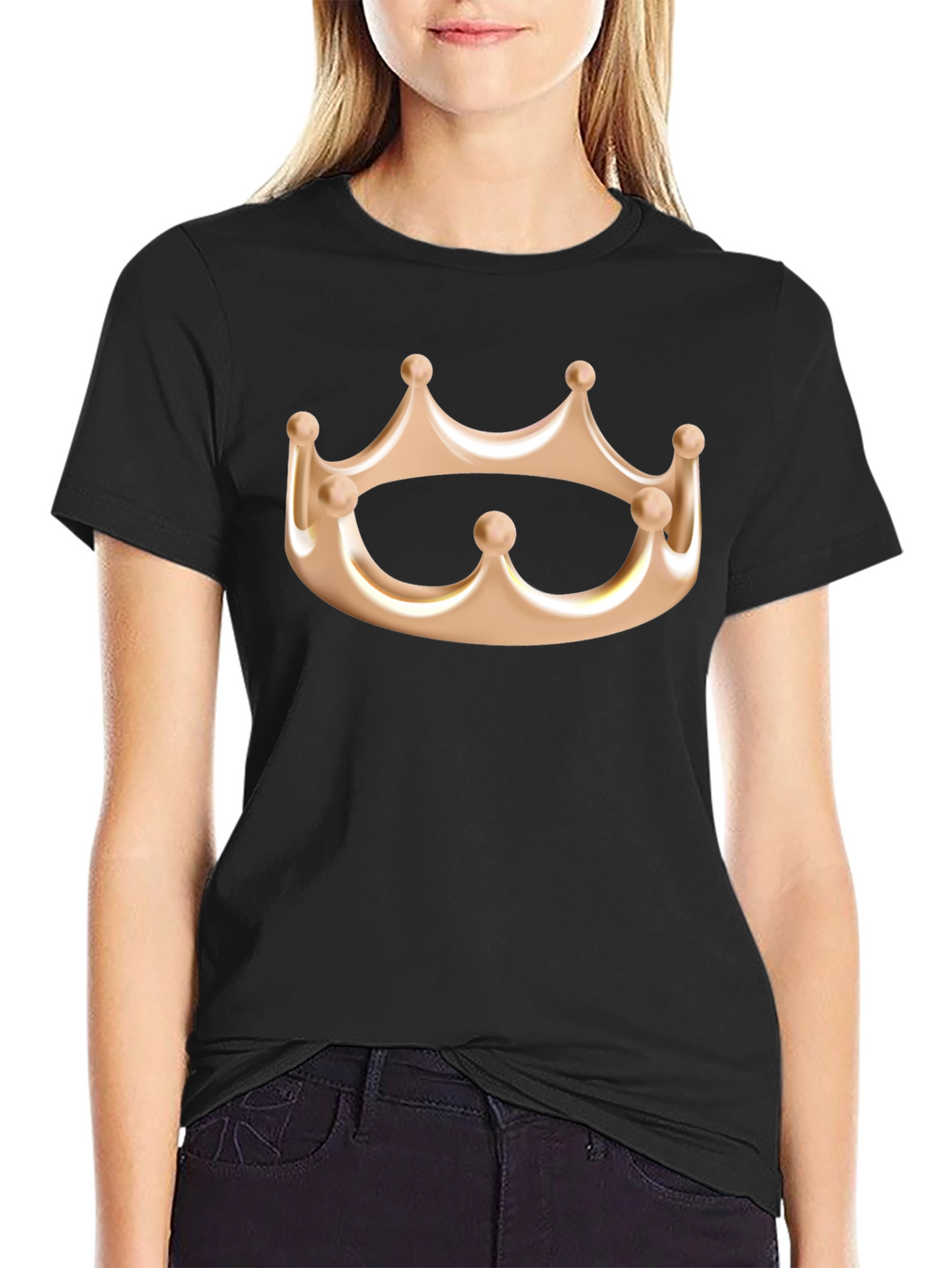 Crown Graphic Tee - Kingly Style Black Cotton Shirt