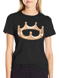 Crown Graphic Tee - Kingly Style Black Cotton Shirt