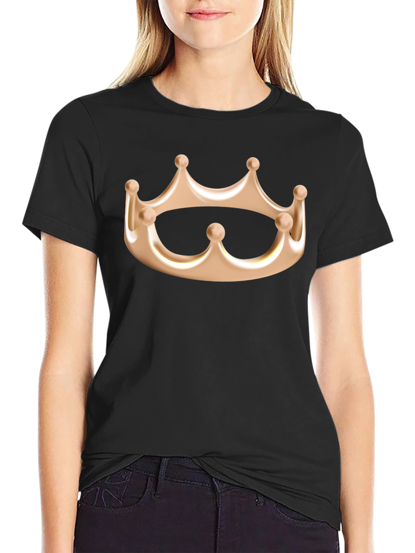 Crown Graphic Tee - Kingly Style Black Cotton Shirt
