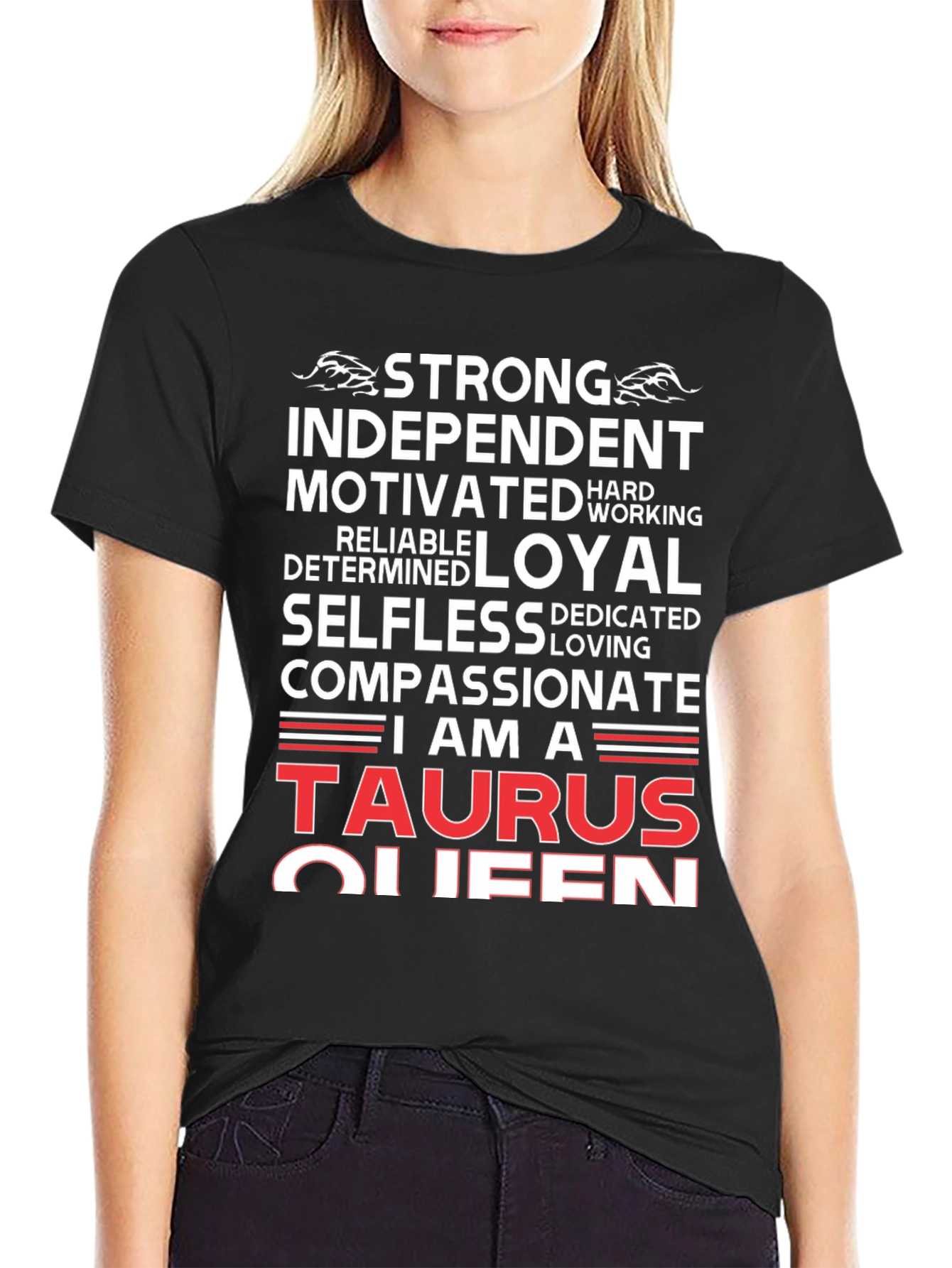 Taurus Queen Graphic Tee - Strong Independent Woman T-Shirt