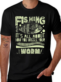 Fishing Worm Graphic Print Tee