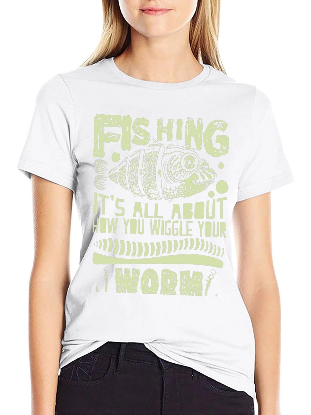 Fishing Worm Graphic Print Tee