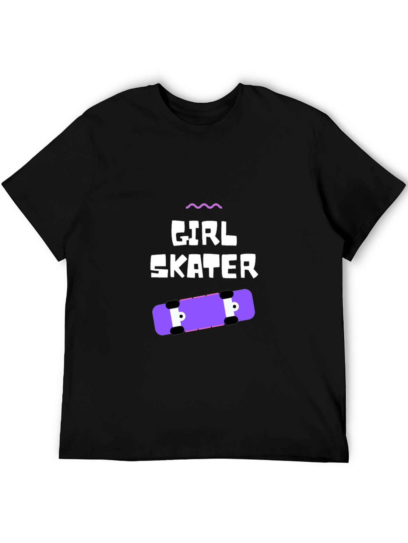 Girl Skater Graphic Tee - Black Casual T-Shirt