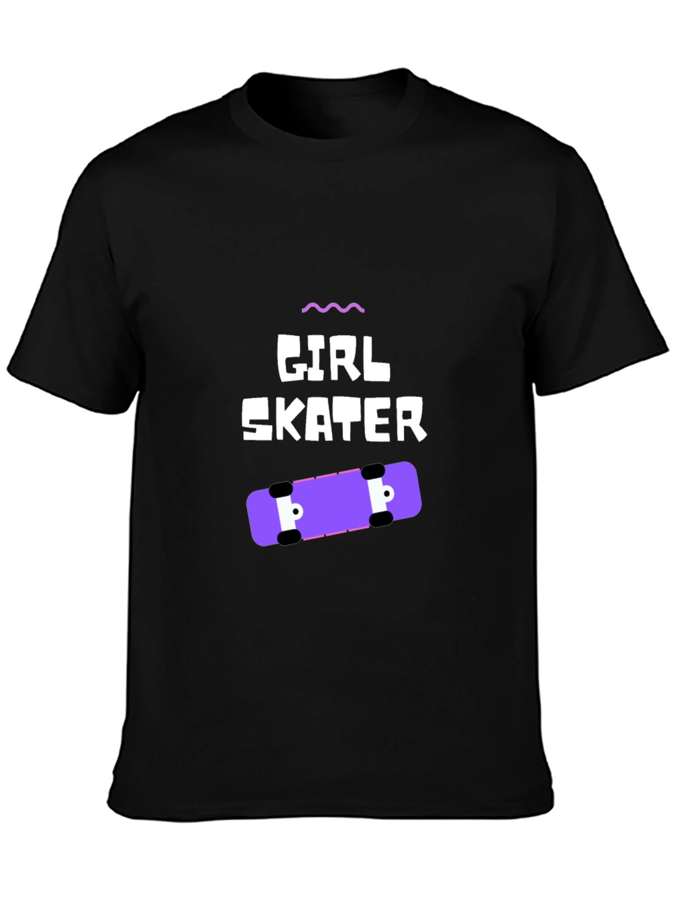 Girl Skater Graphic Tee - Black Casual T-Shirt
