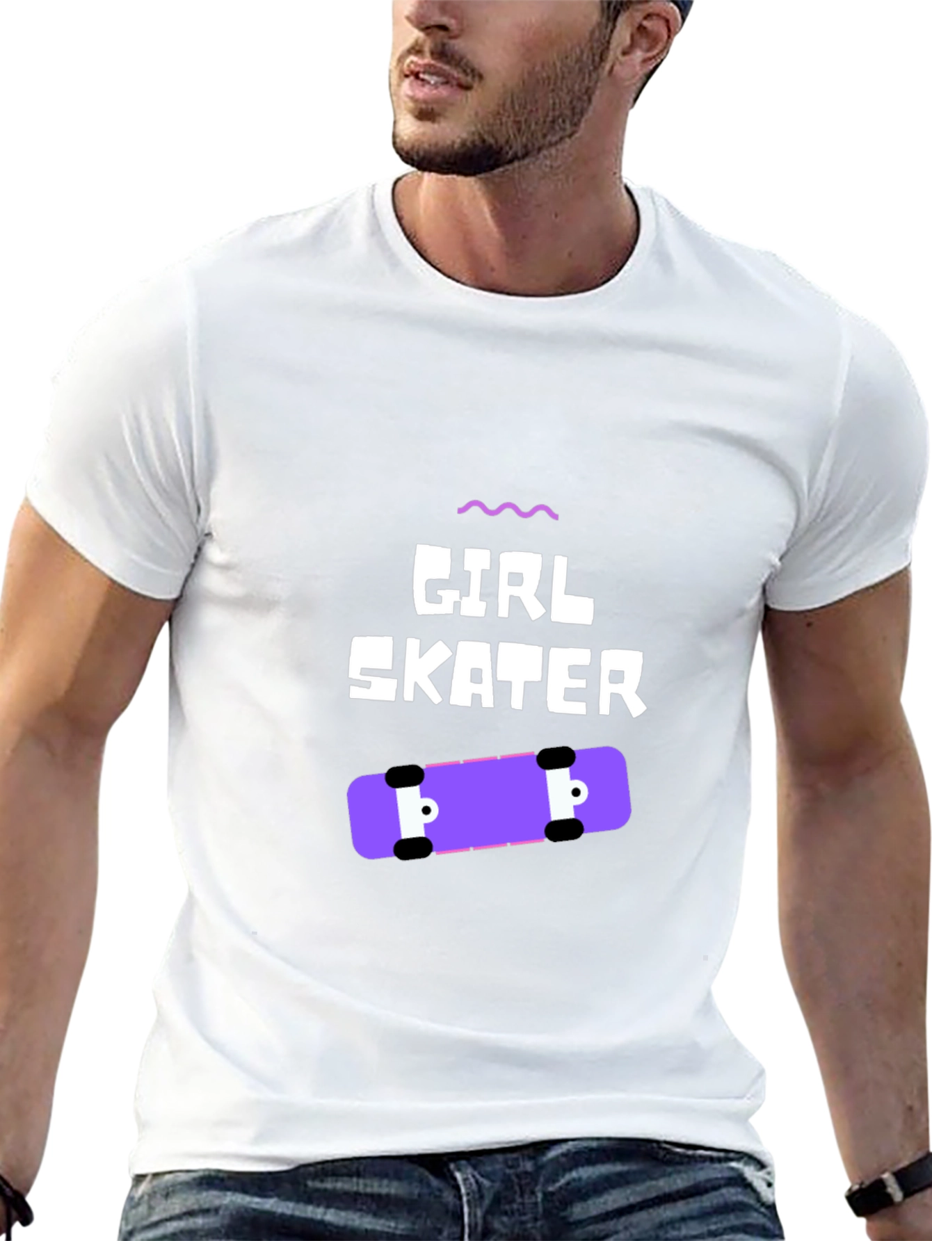 Girl Skater Graphic Tee - Black Casual T-Shirt