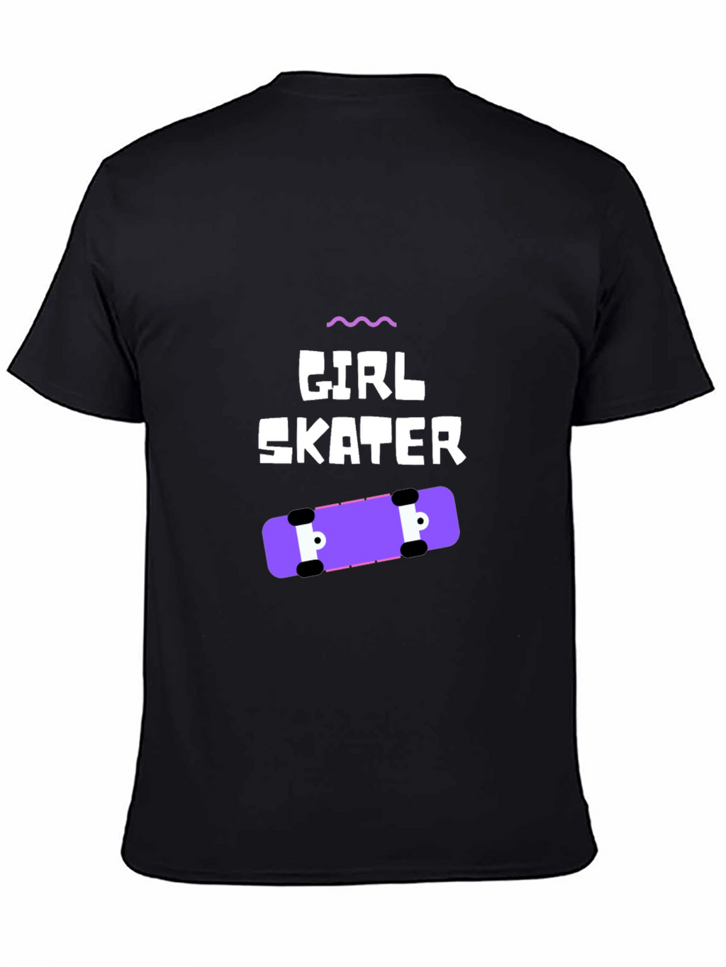Girl Skater Graphic Tee - Black Casual T-Shirt