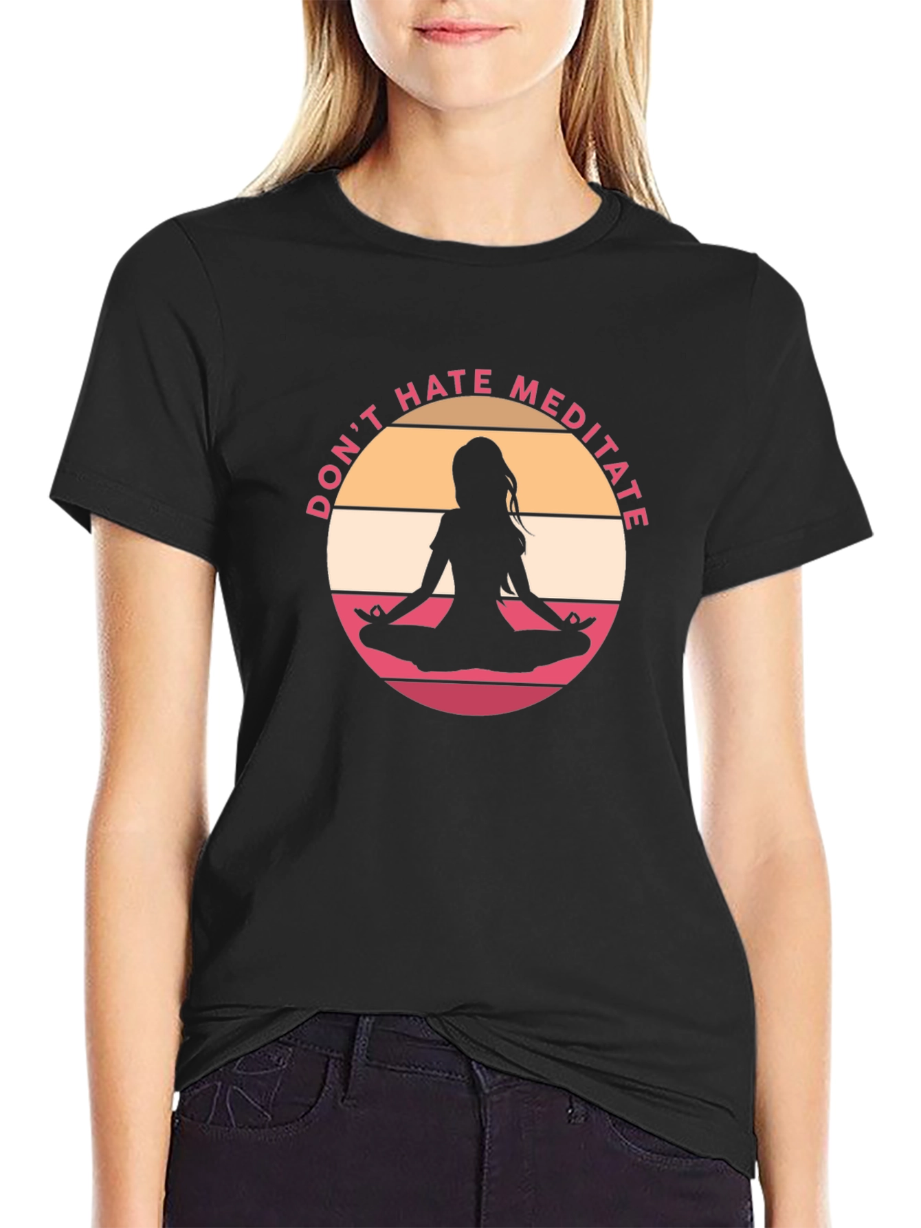 Dont Hate Meditate Black Graphic Tee