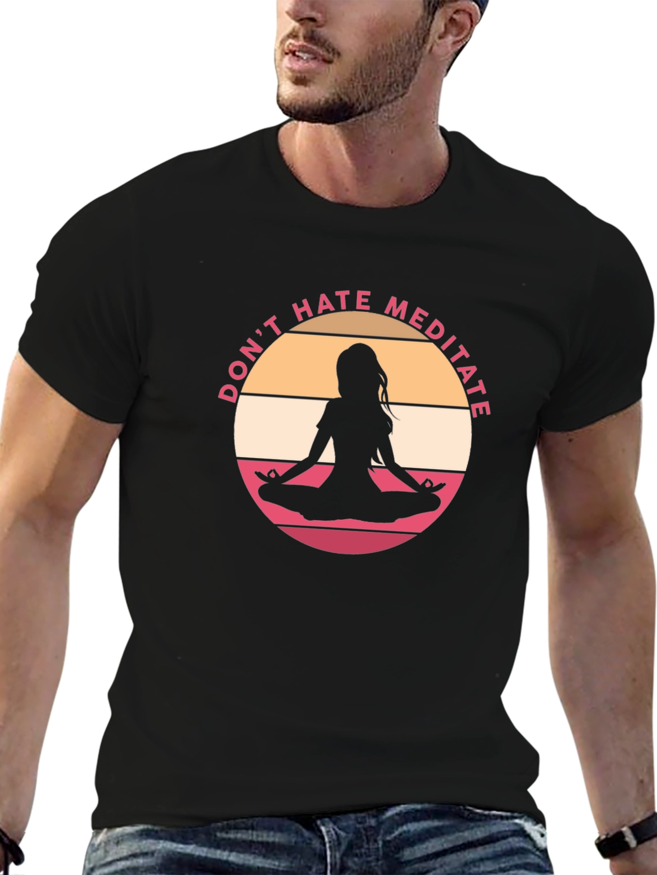 Dont Hate Meditate Black Graphic Tee