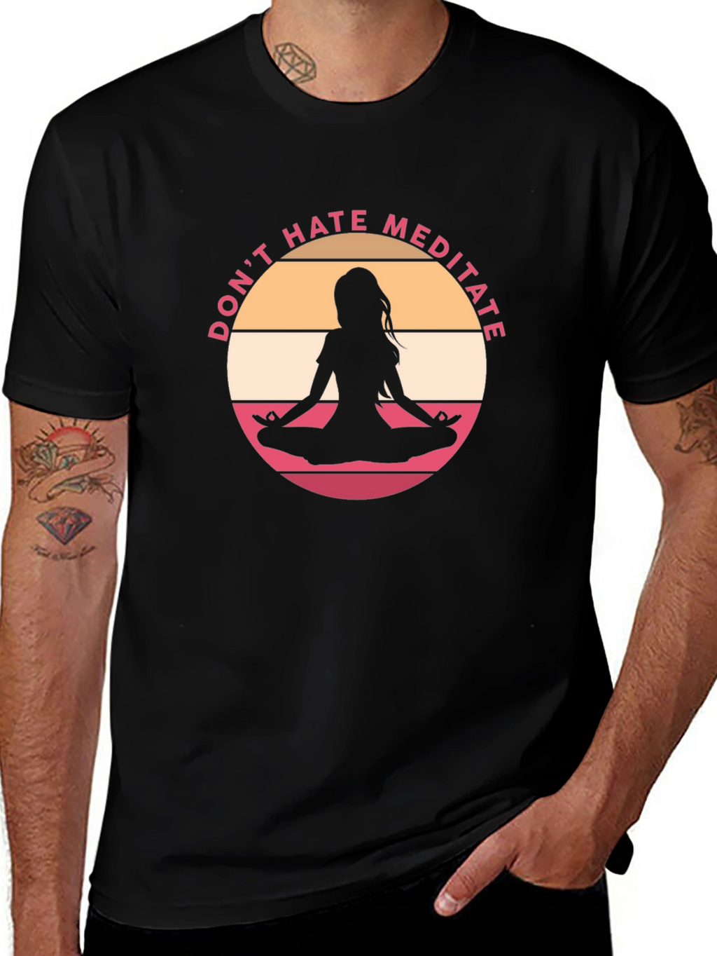 Dont Hate Meditate Black Graphic Tee