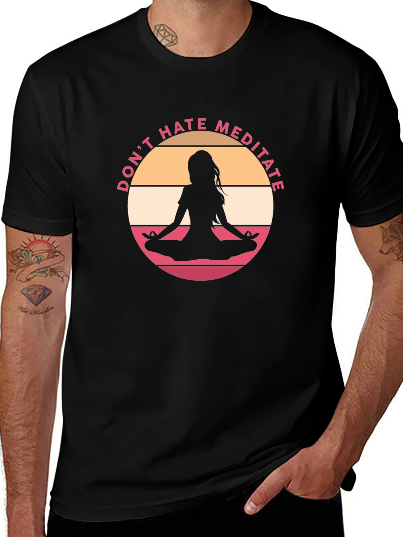 Dont Hate Meditate Black Graphic Tee