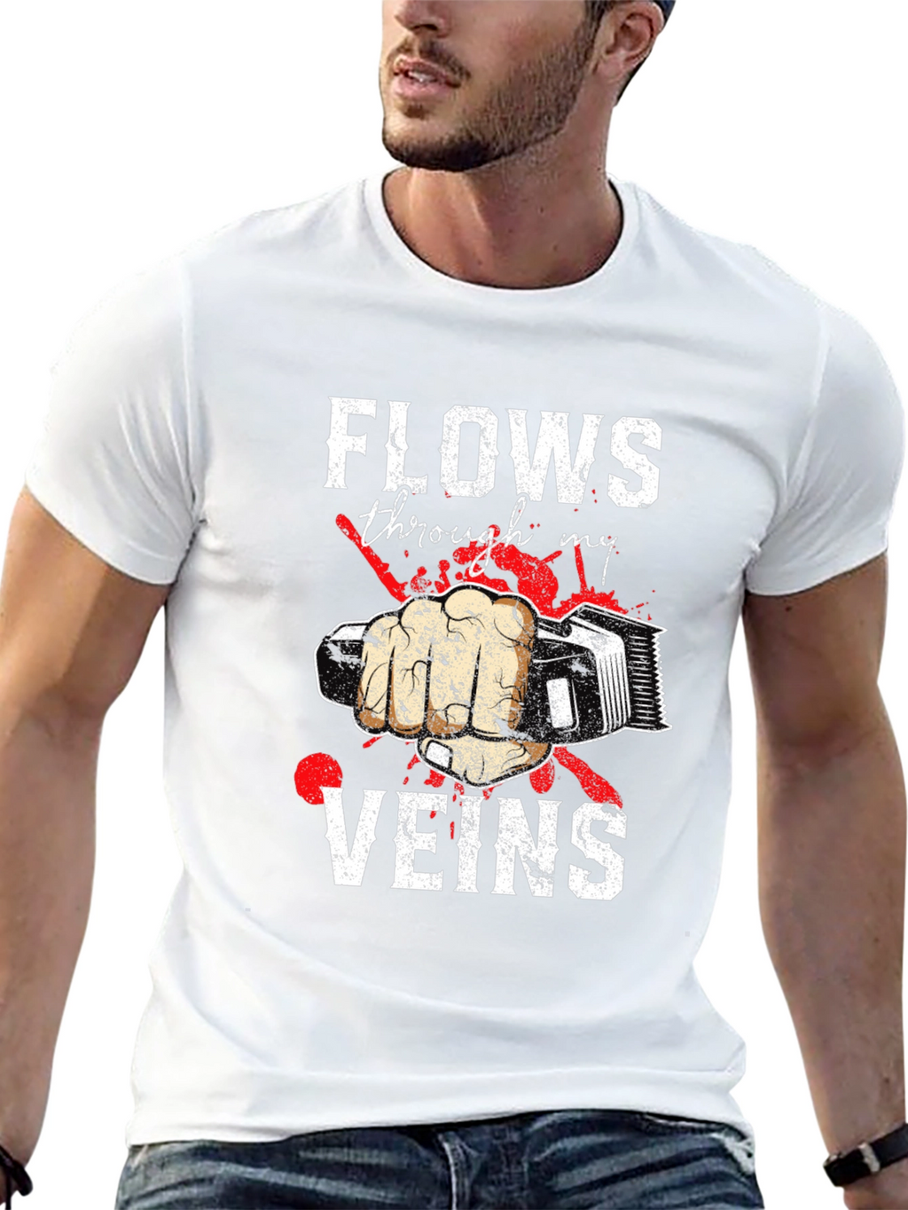 Barber Flows Through My Veins Graphic Tee