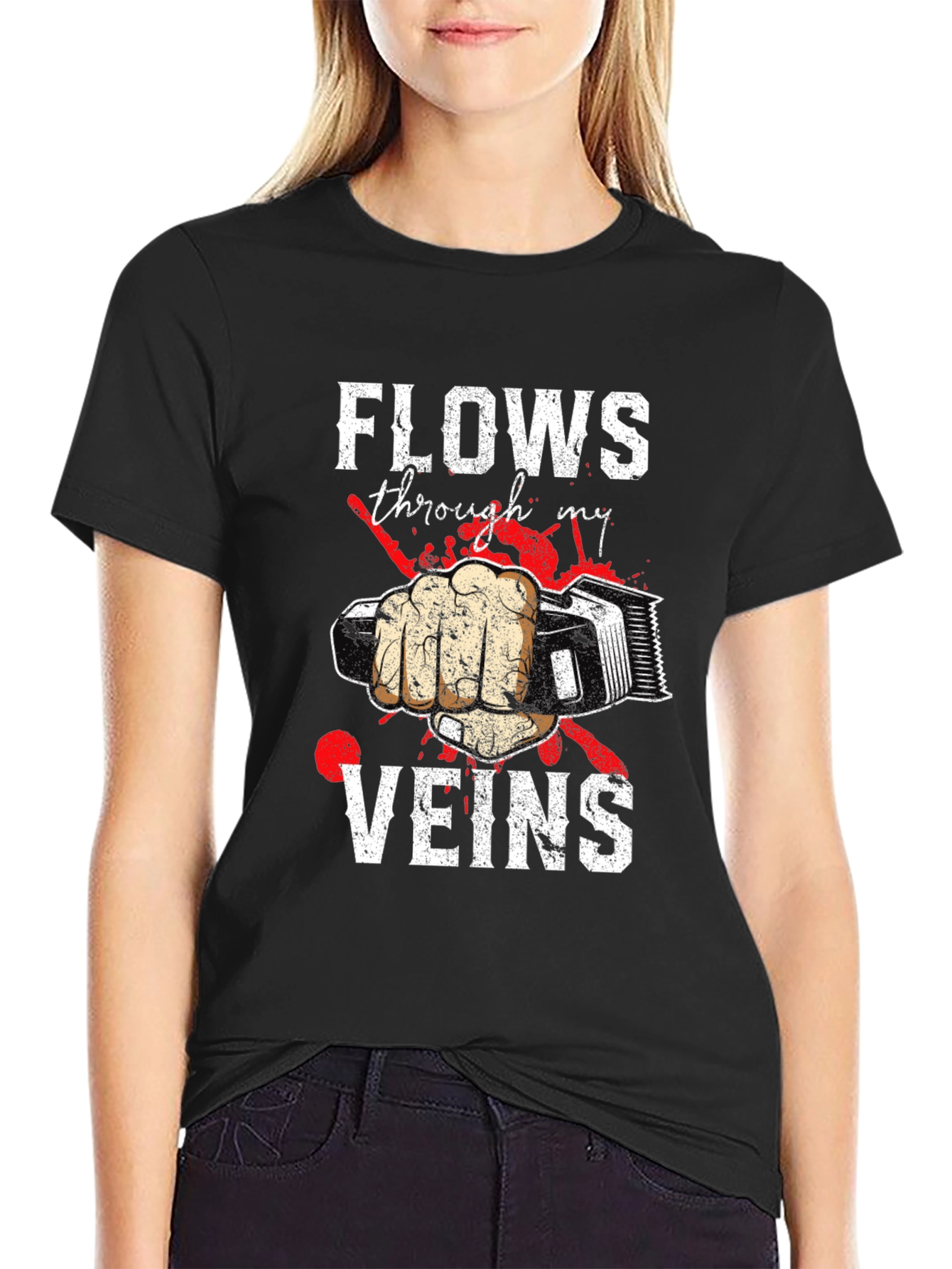 Barber Flows Through My Veins Graphic Tee