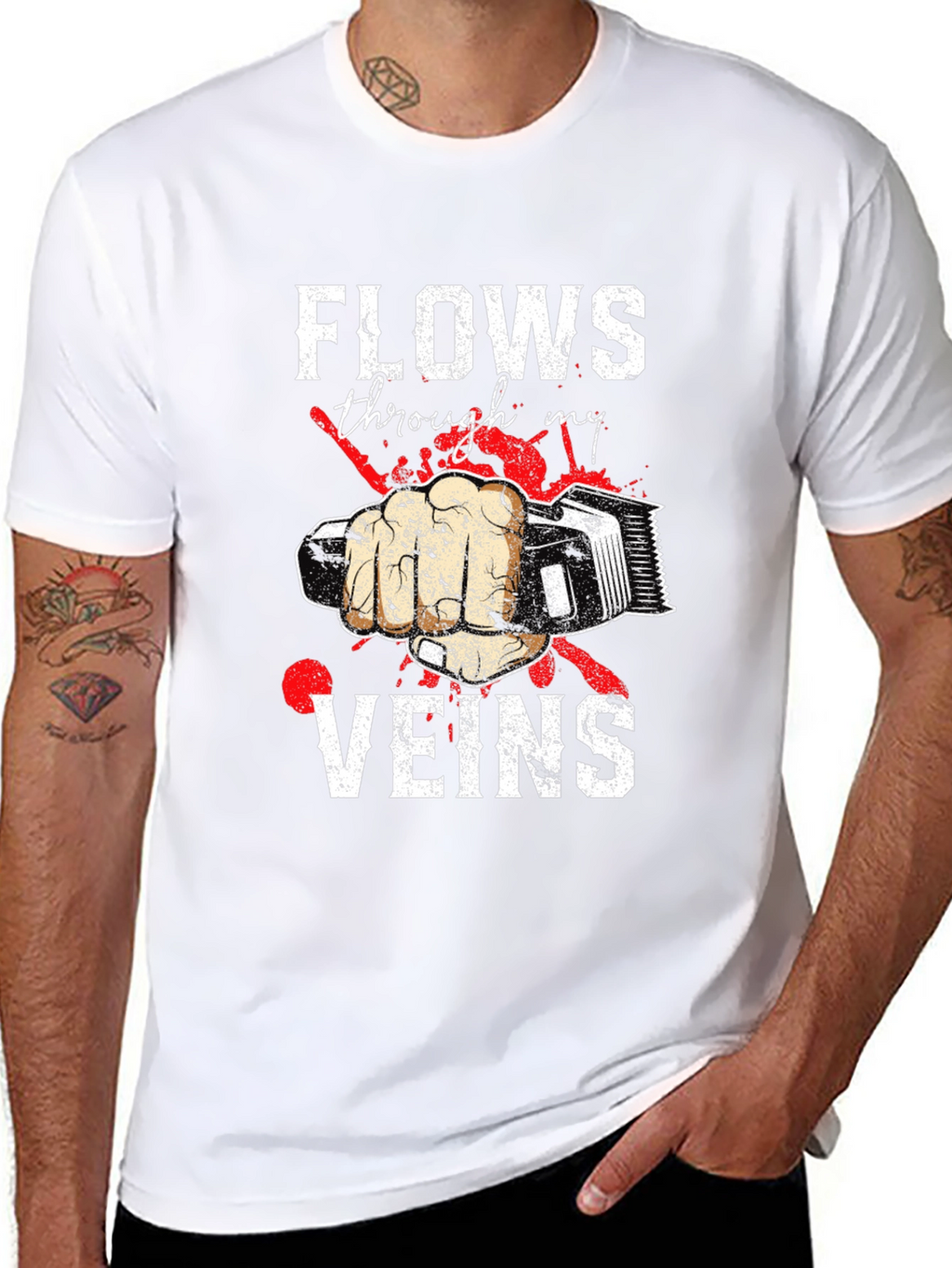 Barber Flows Through My Veins Graphic Tee