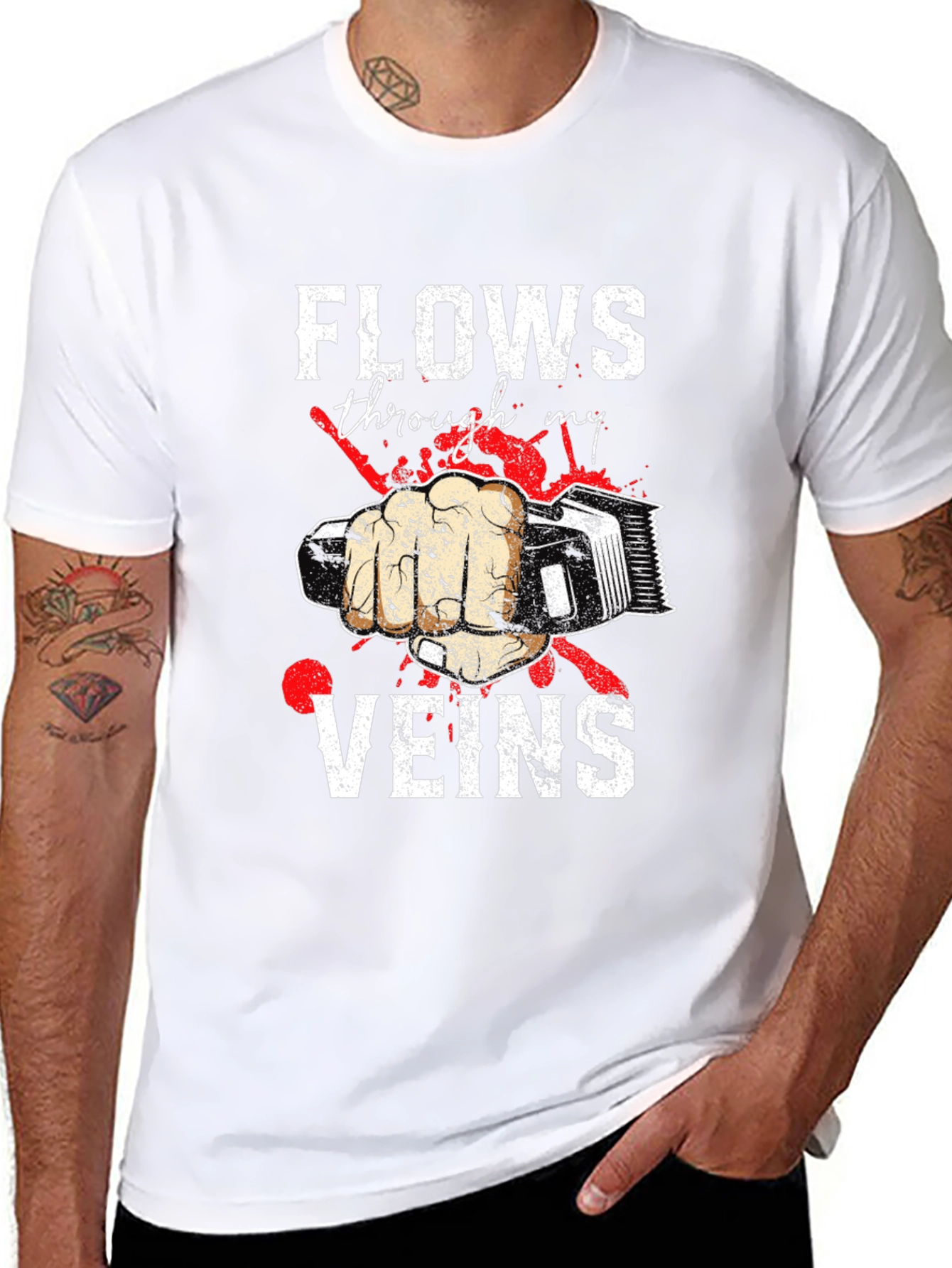 Barber Flows Through My Veins Graphic Tee