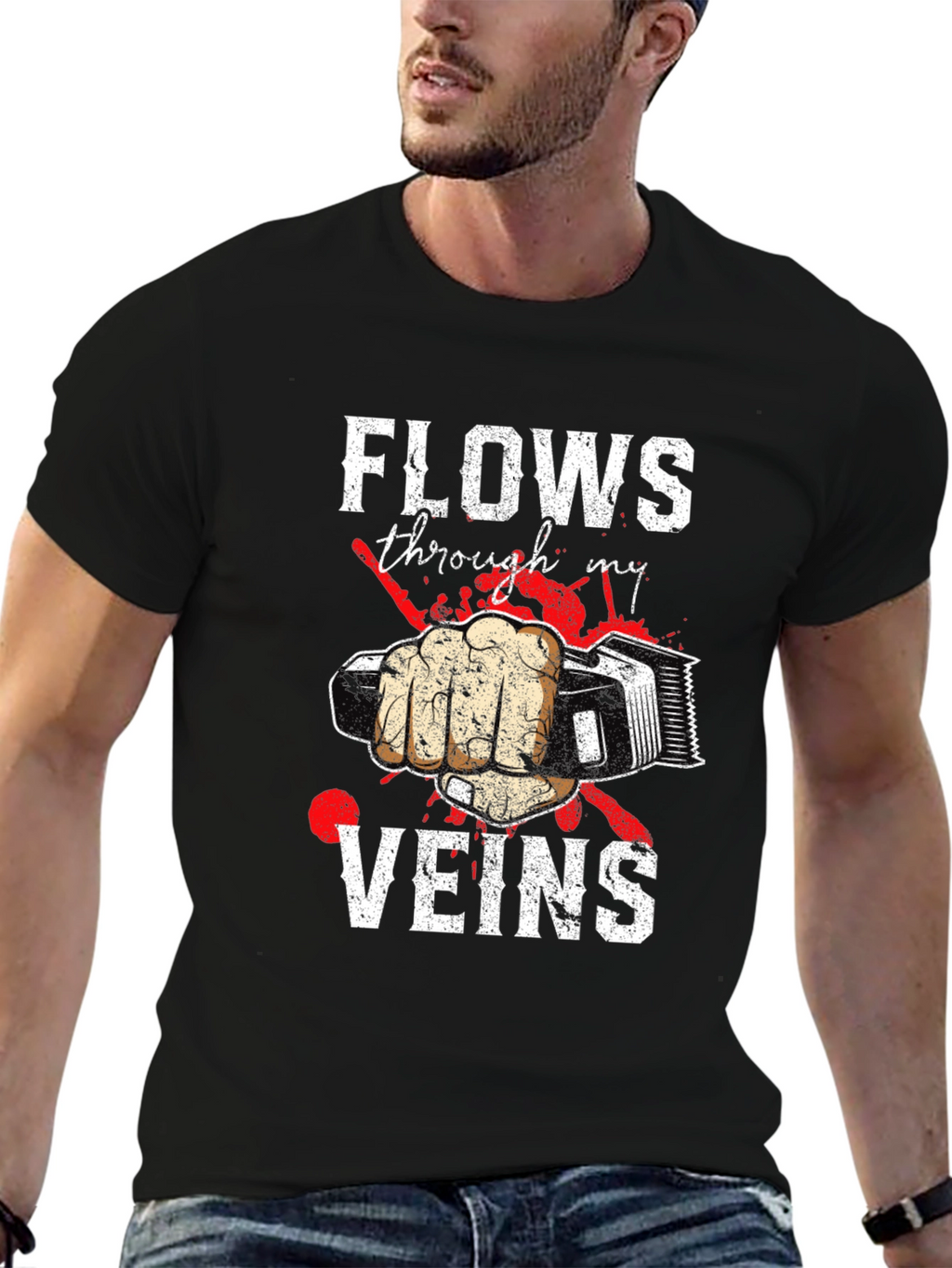 Barber Flows Through My Veins Graphic Tee