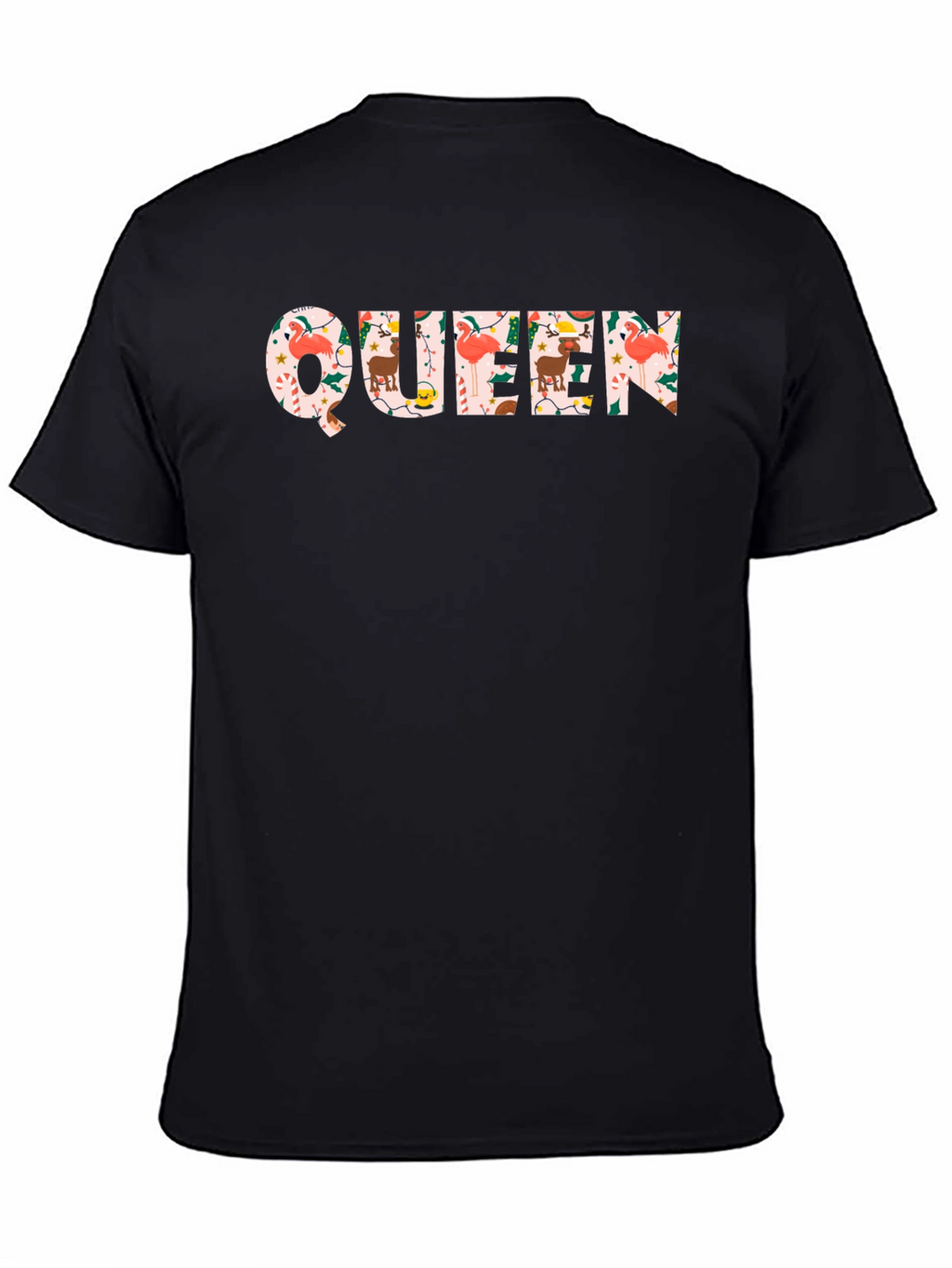 Christmas Queen Black Crew Neck T-Shirt