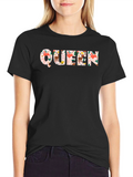 Christmas Queen Black Crew Neck T-Shirt