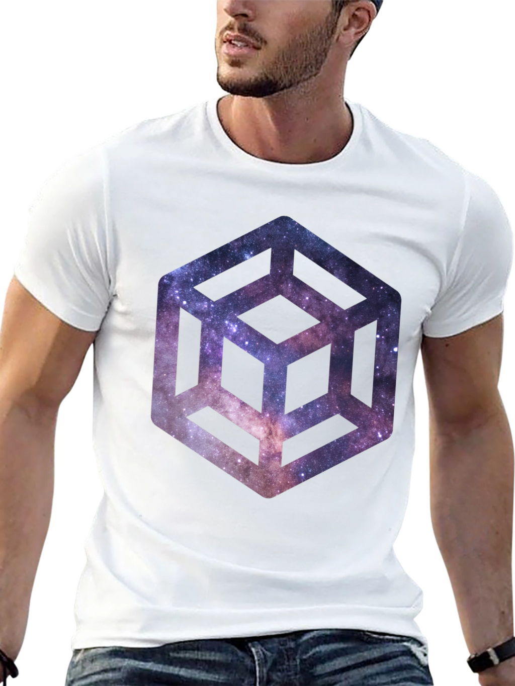 Galaxy Cube Black T-Shirt