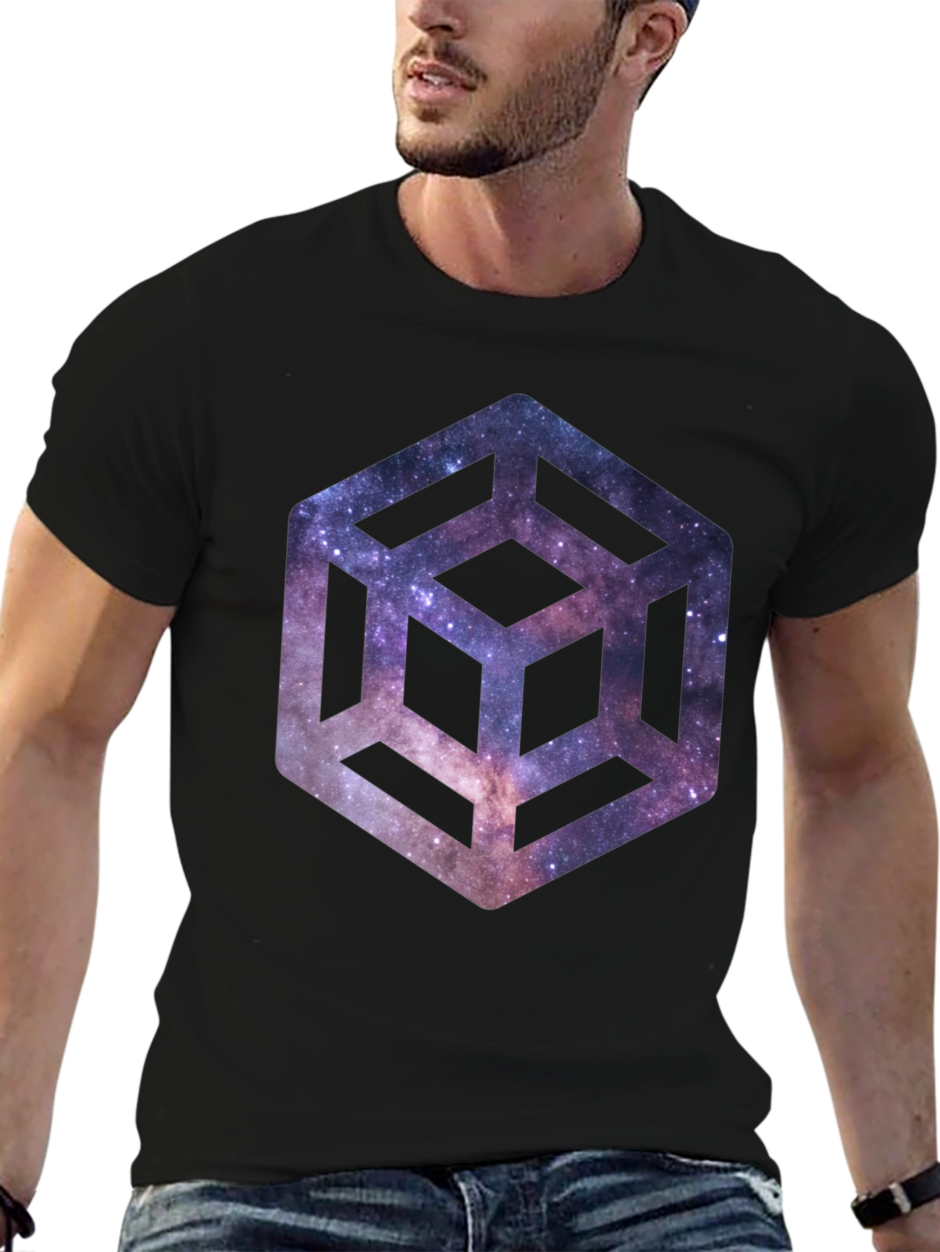 Galaxy Cube Black T-Shirt