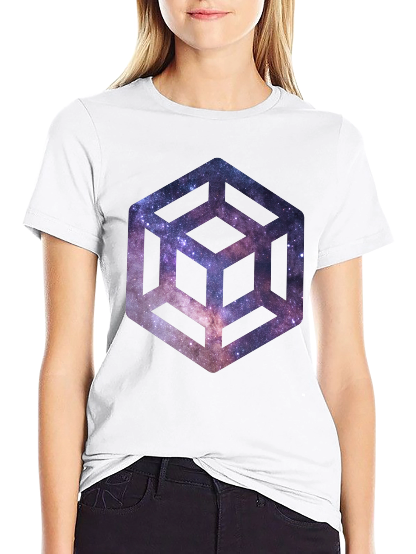 Galaxy Cube Black T-Shirt
