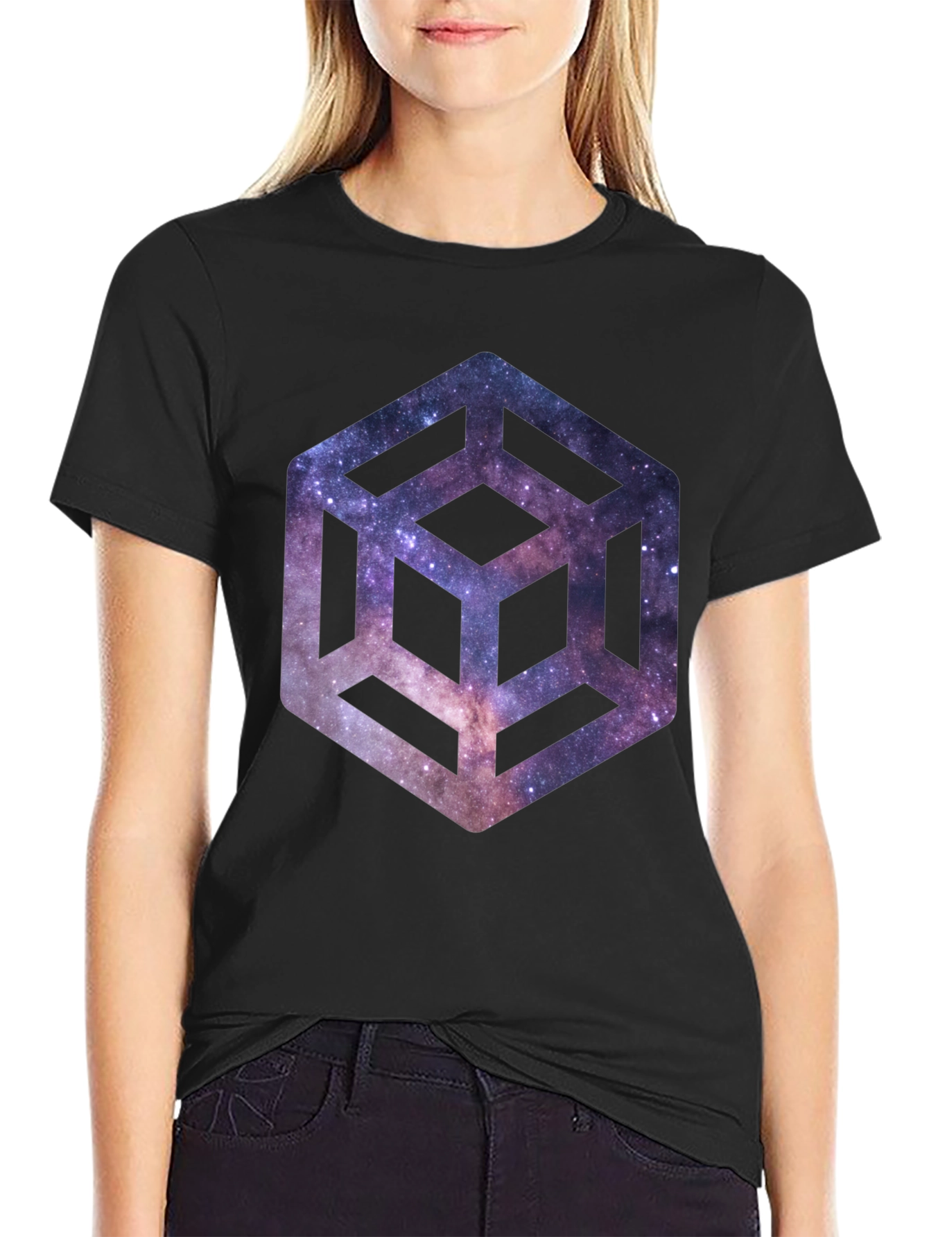 Galaxy Cube Black T-Shirt