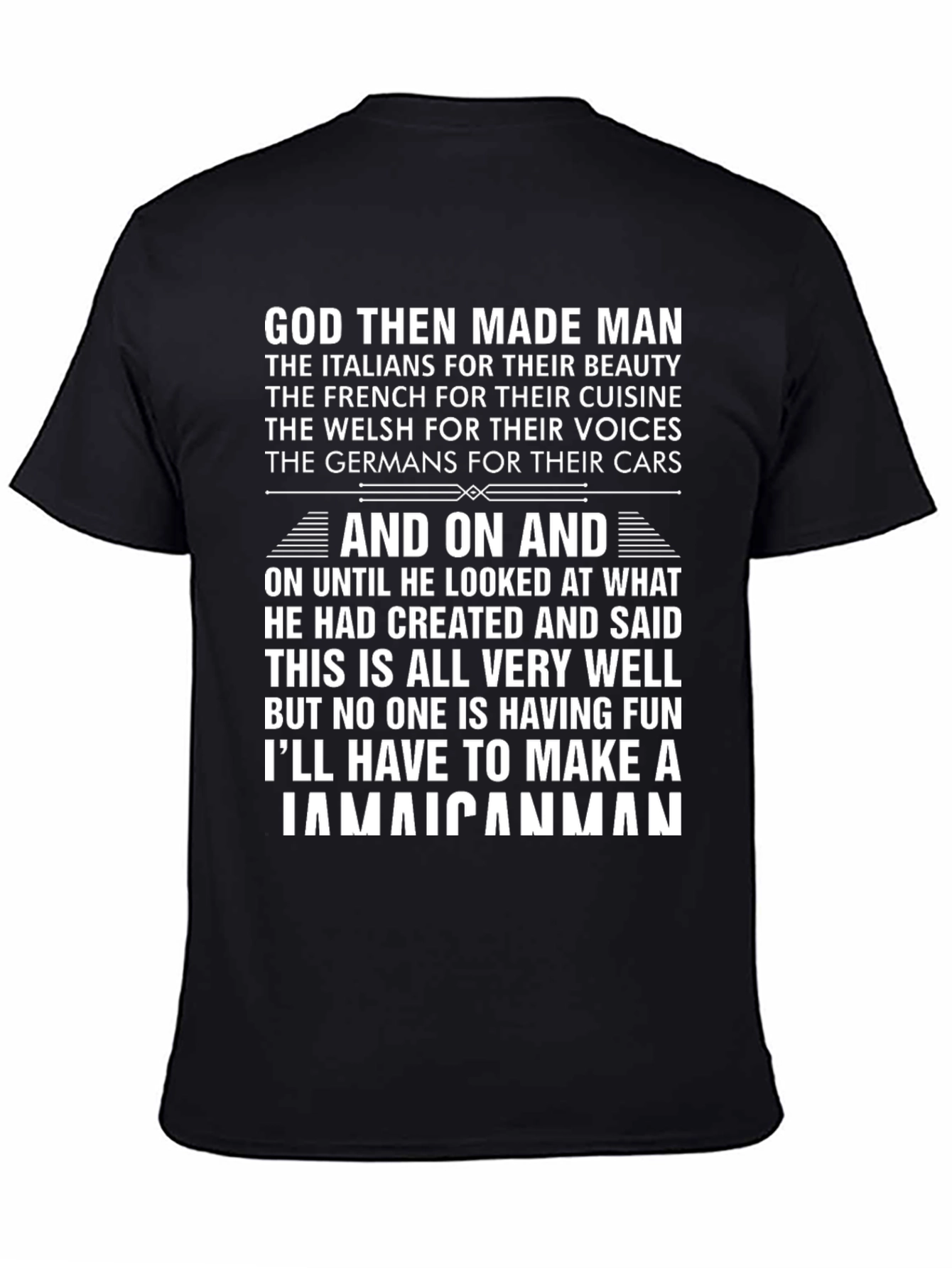 Jamaican Man Graphic T-Shirt - Humorous Design