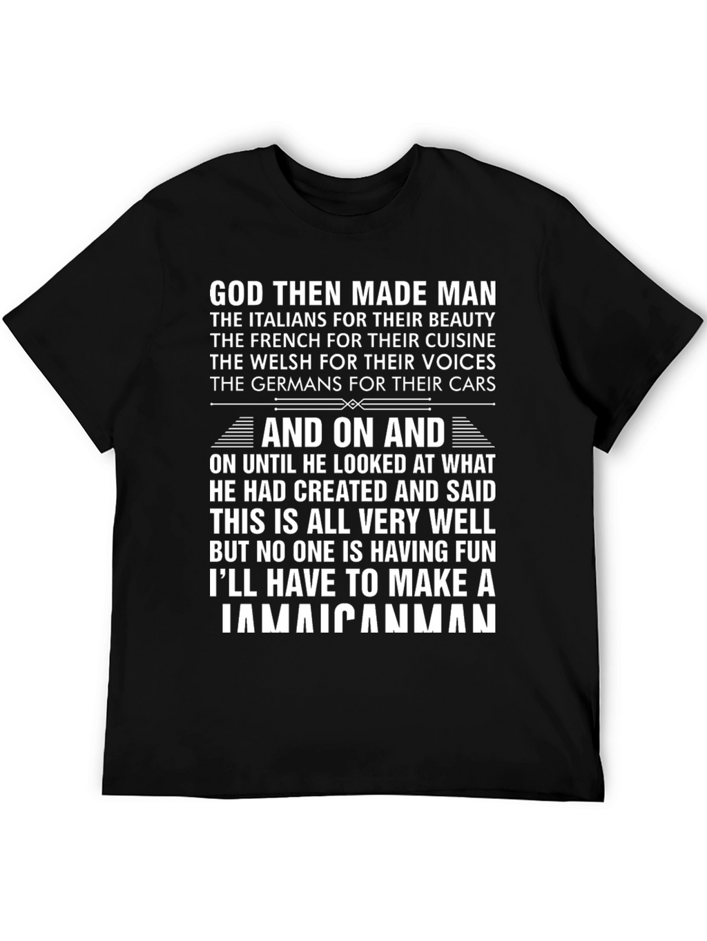 Jamaican Man Graphic T-Shirt - Humorous Design