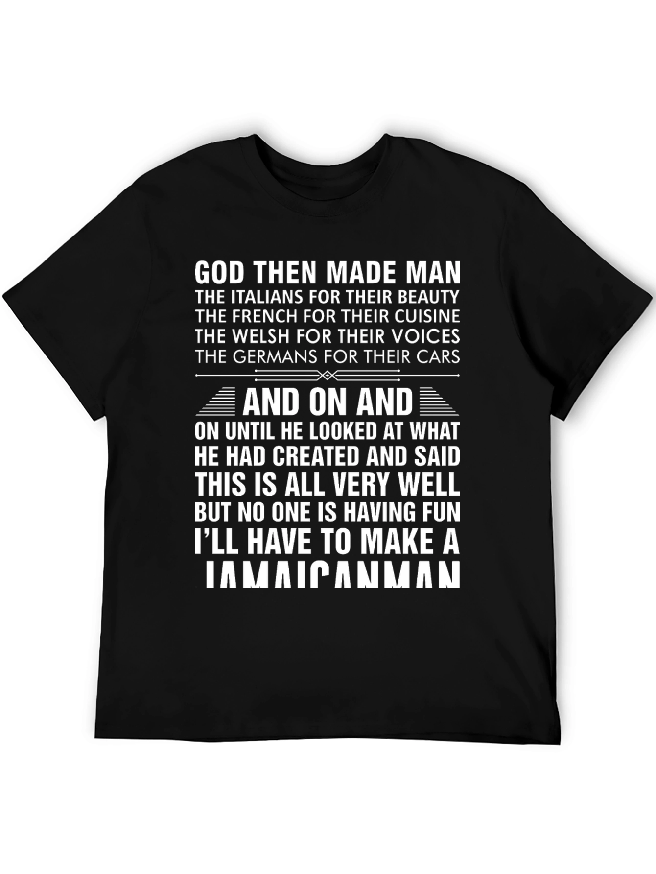 Jamaican Man Graphic T-Shirt - Humorous Design