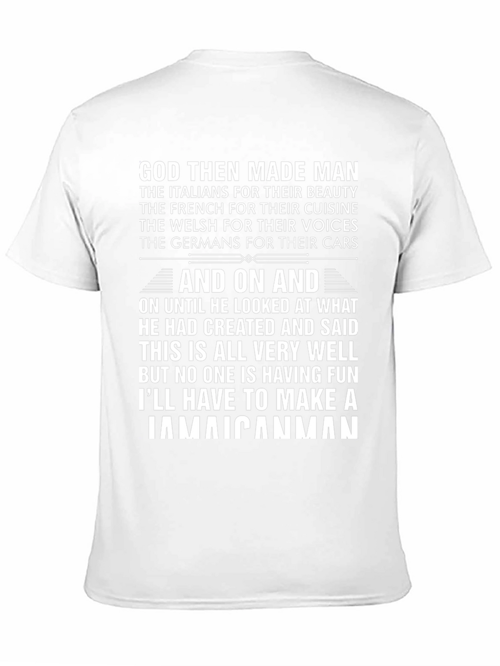 Jamaican Man Graphic T-Shirt - Humorous Design