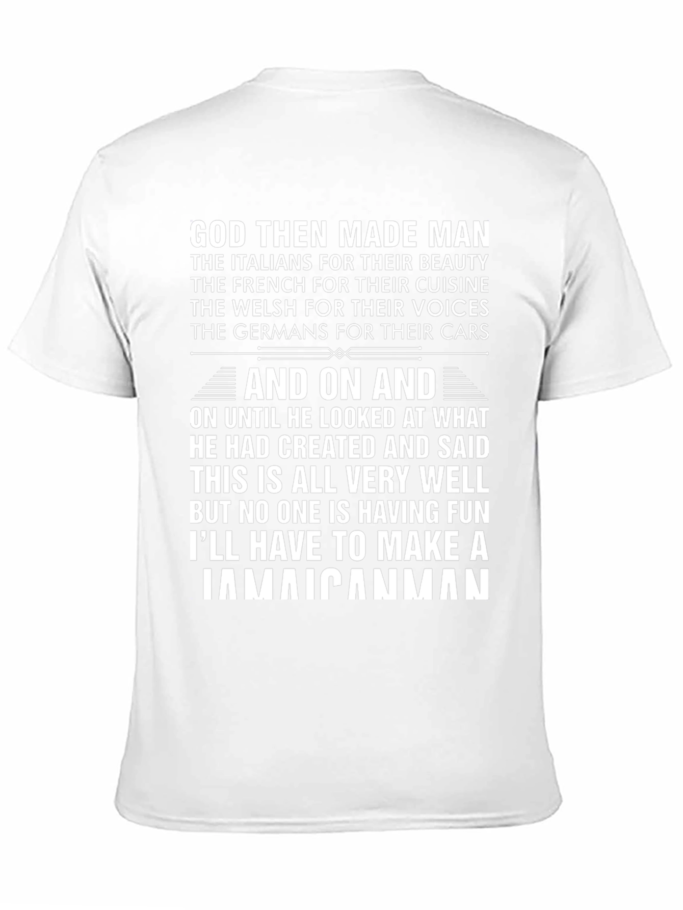 Jamaican Man Graphic T-Shirt - Humorous Design
