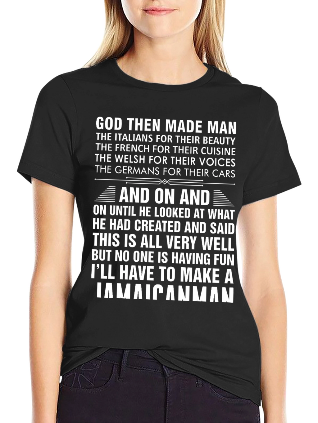 Jamaican Man Graphic T-Shirt - Humorous Design