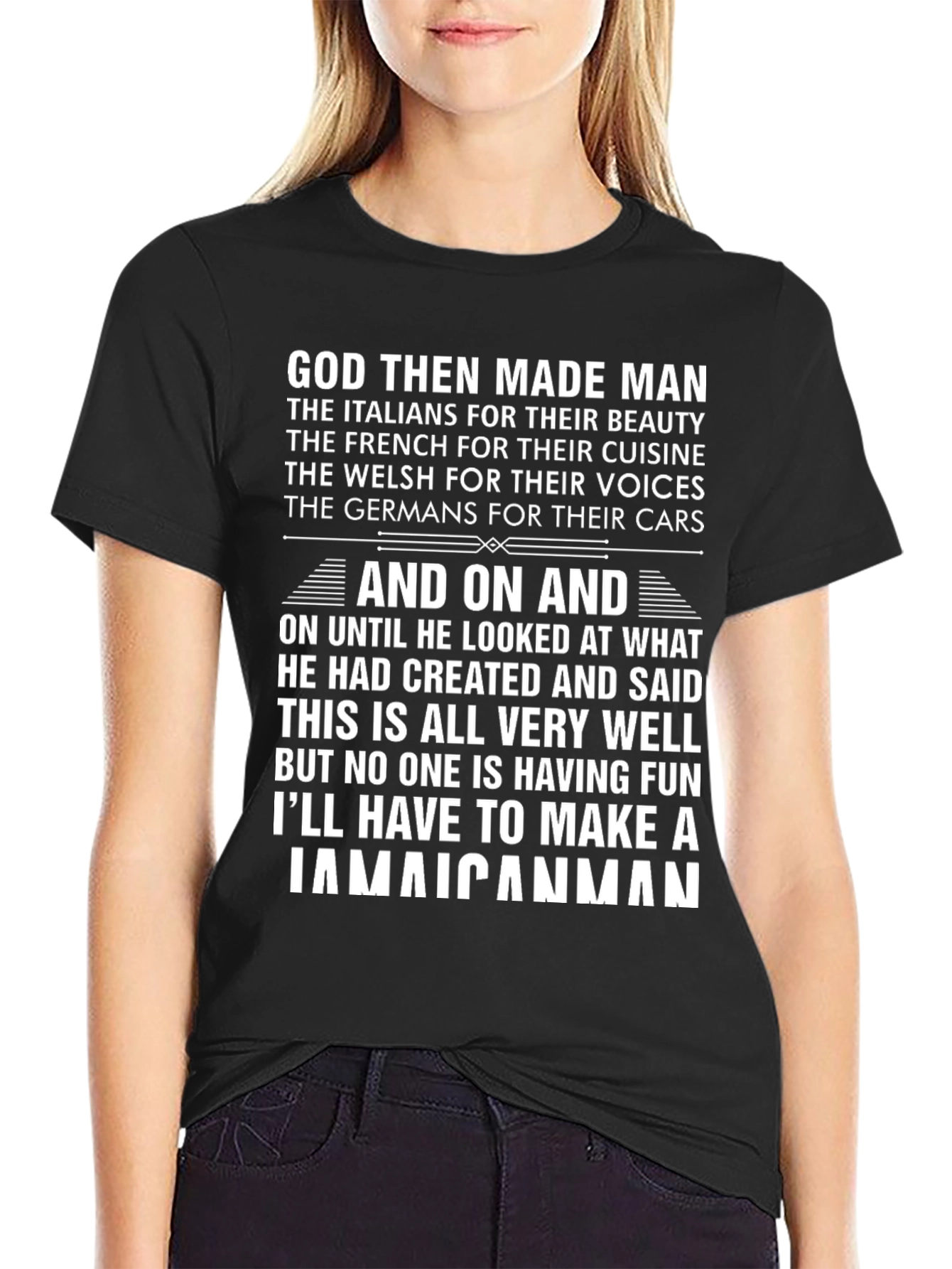 Jamaican Man Graphic T-Shirt - Humorous Design