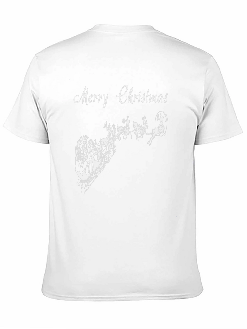 Merry Christmas Santa Reindeer Black T-Shirt