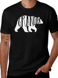 Grandpa Bear Graphic T-Shirt - Black Cotton Tee