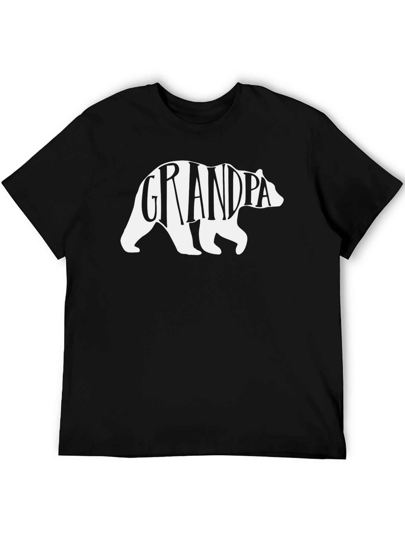 Grandpa Bear Graphic T-Shirt - Black Cotton Tee